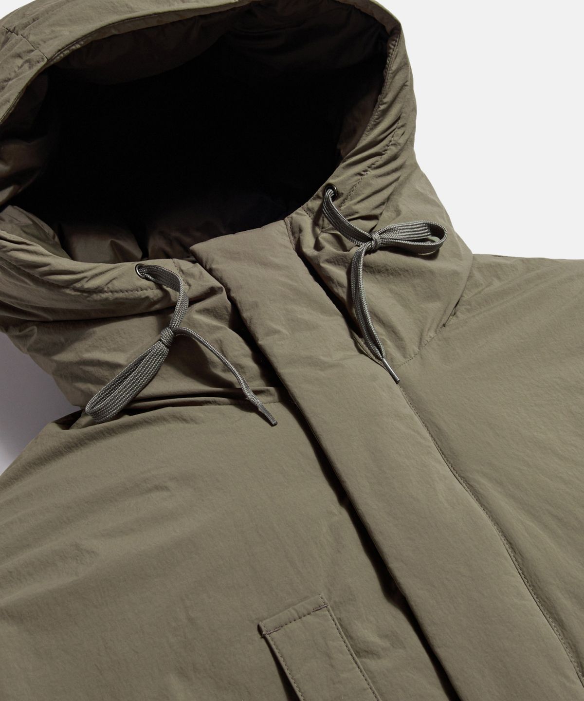 에스피오나지(ESPIONAGE) Dyer Hooded Down Parka Taupe