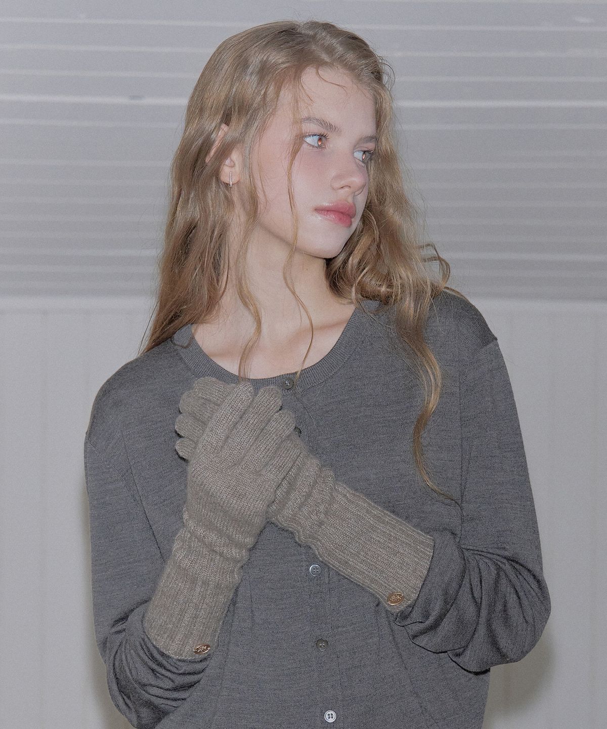 니나코스타(NINACOSTA) 100% Cashmere Finger Hole Gloves (2colors)