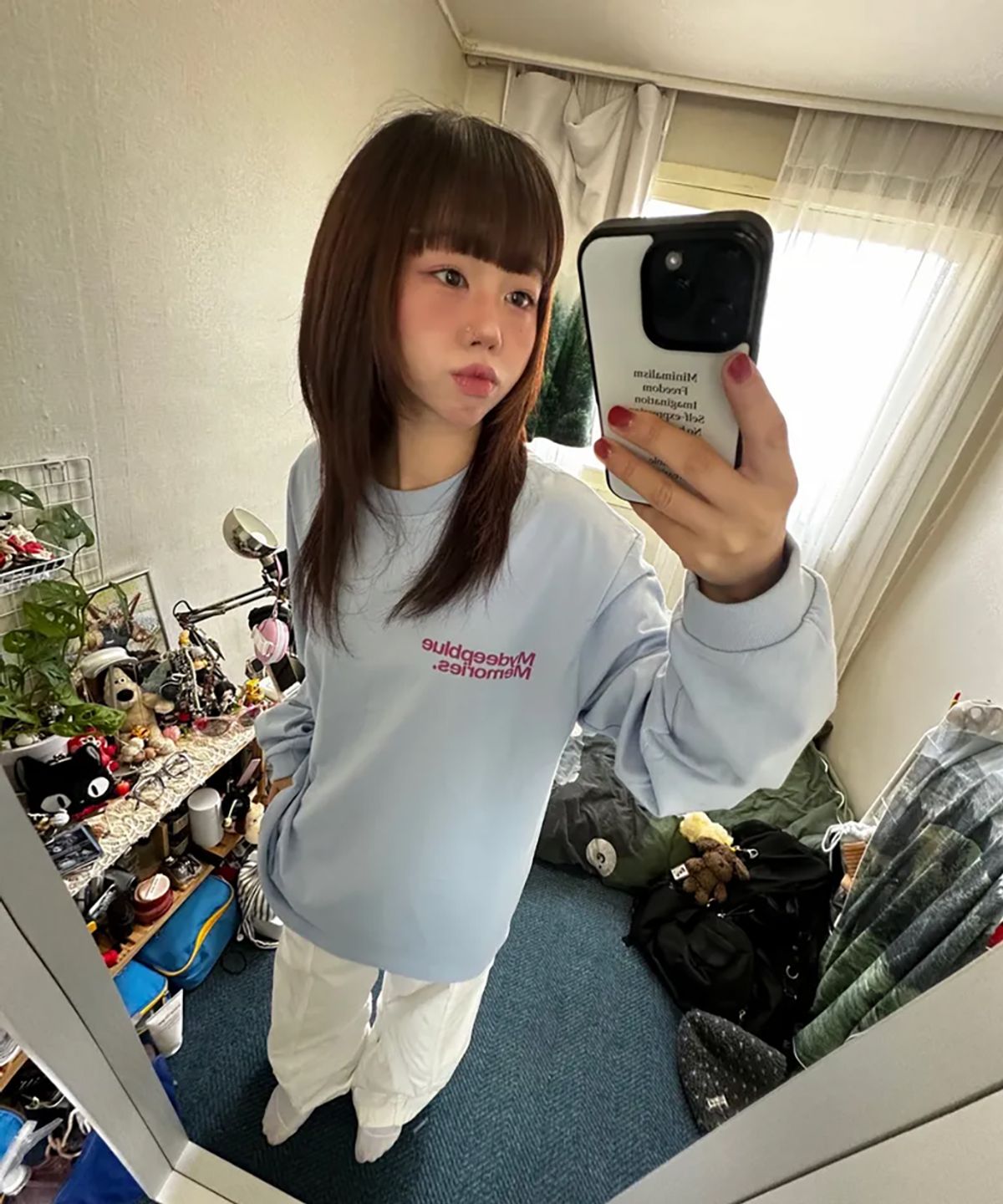 마이딥블루메모리즈(MY DEEP BLUE MEMORIES) MM SYMBOL LOGO LONG SLEEVE T(SKY)