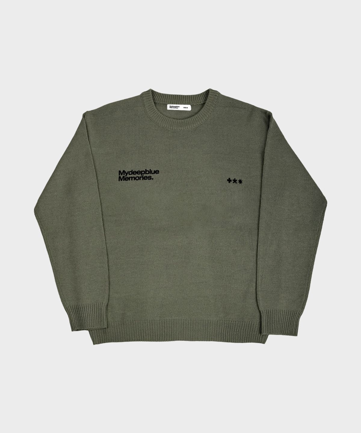마이딥블루메모리즈(MY DEEP BLUE MEMORIES) (NT) MM SYMBOL LOGO KNIT (KHAKI)