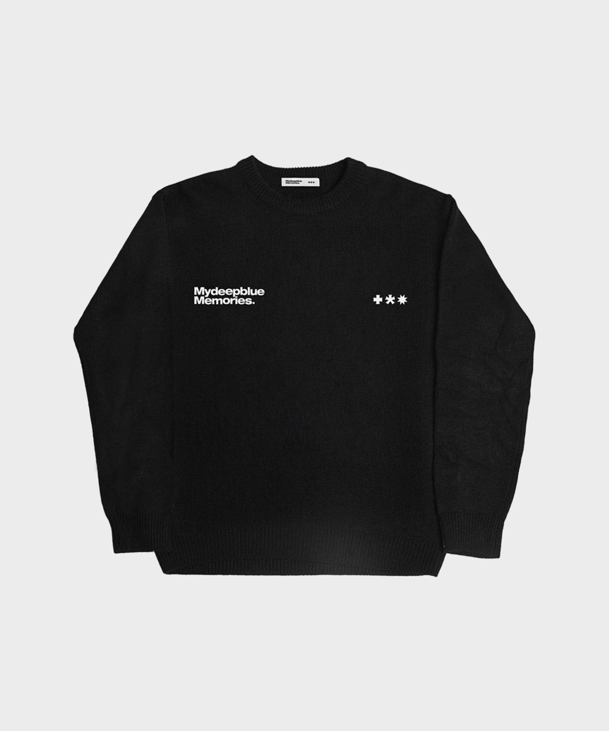 마이딥블루메모리즈(MY DEEP BLUE MEMORIES) (NT) MM SYMBOL LOGO KNIT (BLACK)