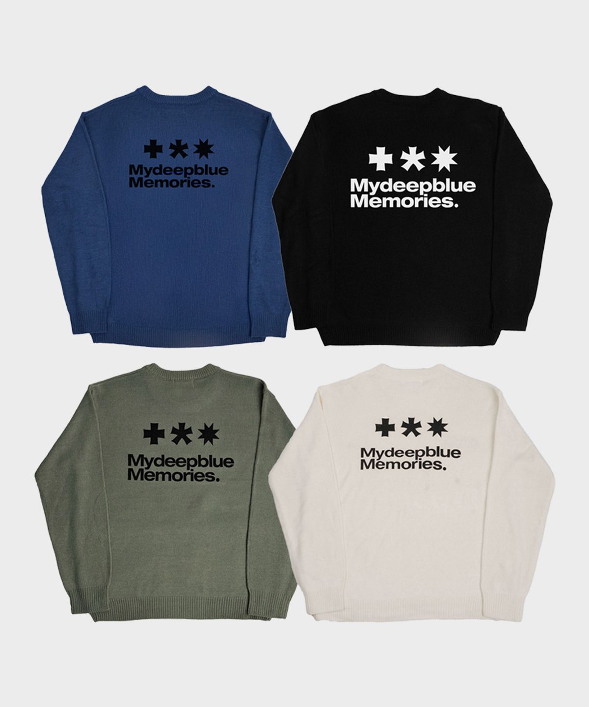 마이딥블루메모리즈(MY DEEP BLUE MEMORIES) (NT) MM SYMBOL LOGO KNIT (BLACK)