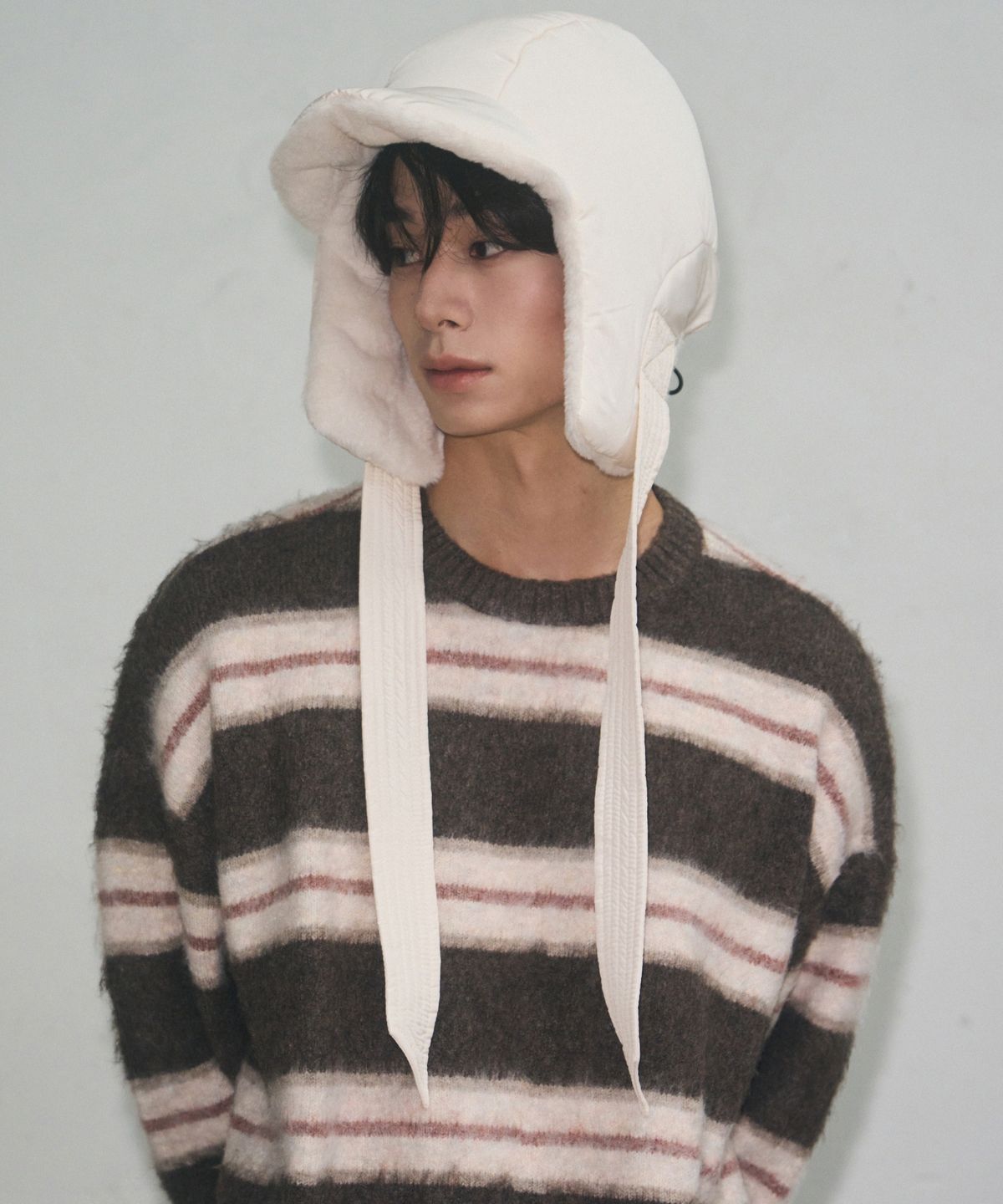 레더리(LEATHERY) 패디드 트루퍼 햇 [IVORY]