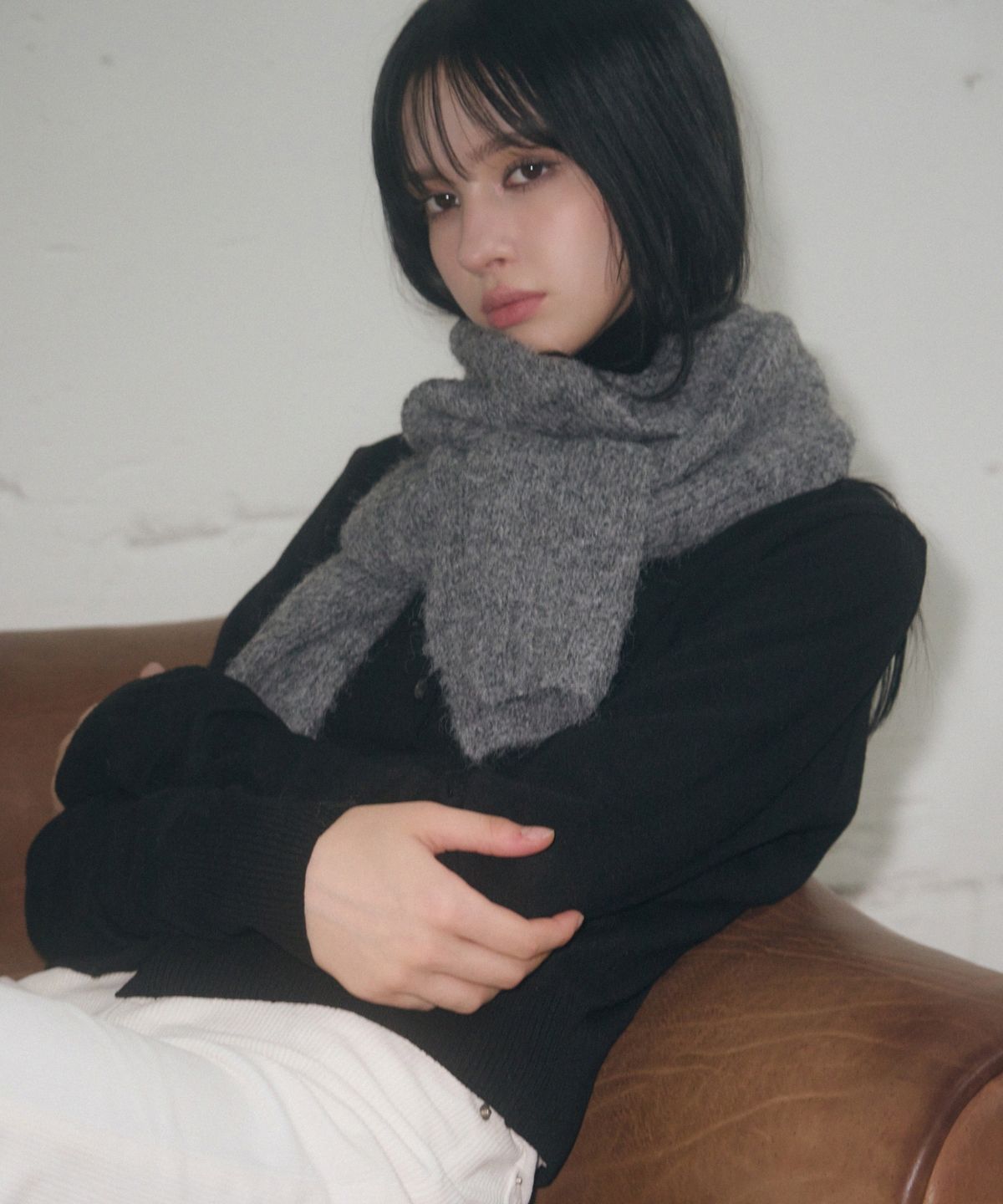 레더리(LEATHERY) 니티드 울 머플러 [4COLOR]