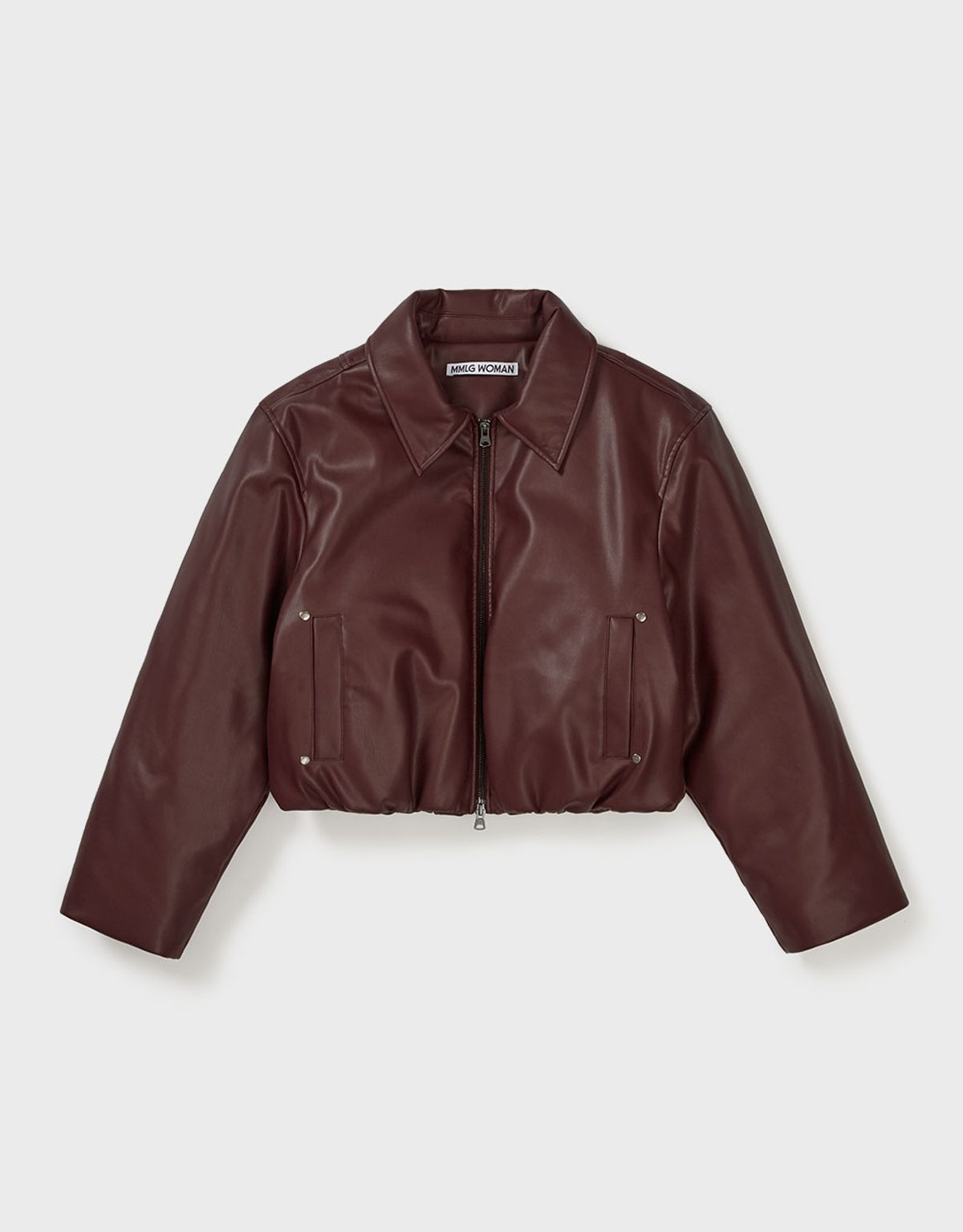 엠엠더블유(MMW) [MMW] LEATHER BOMBER DOWN JACKET (BURGUNDY)