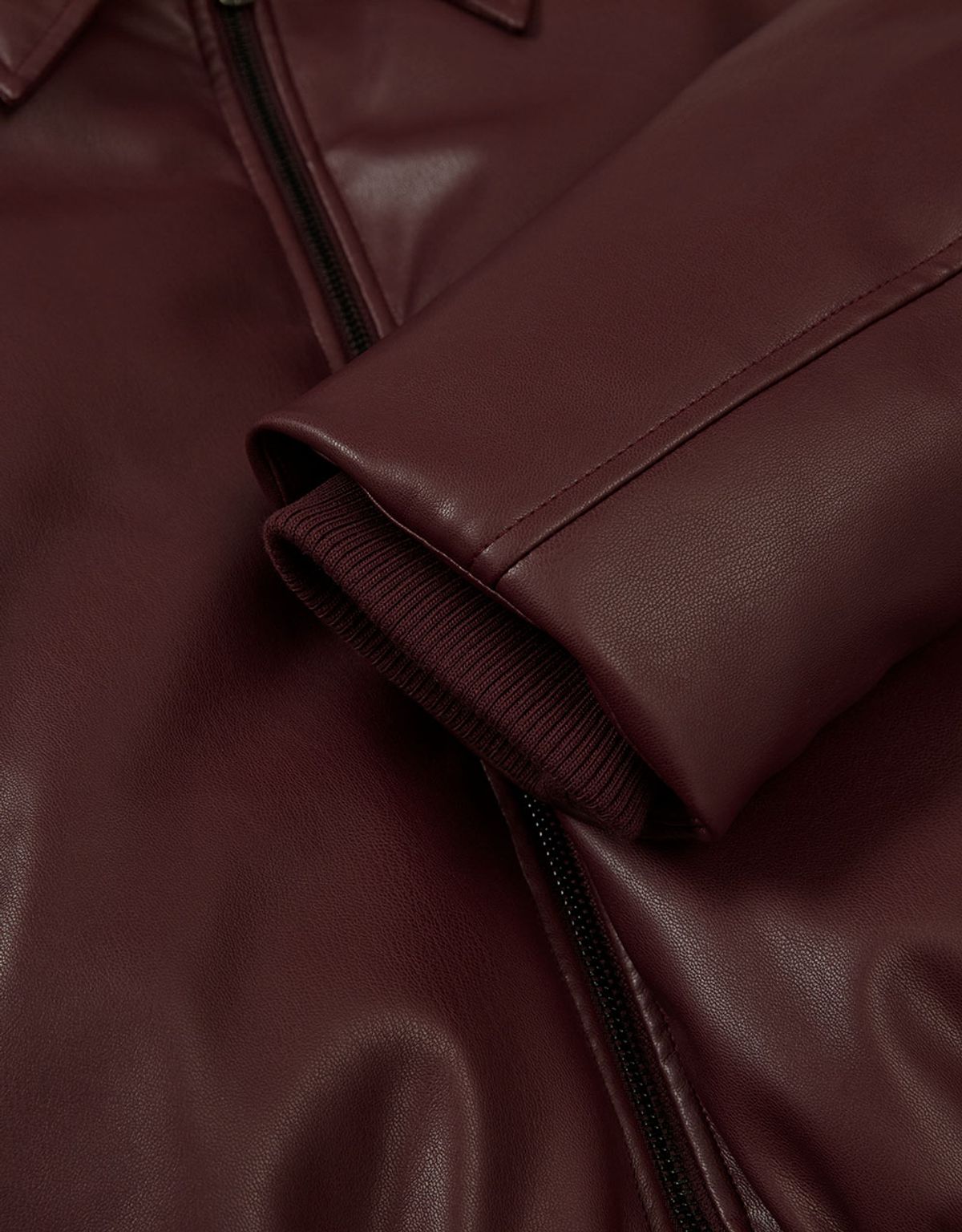 엠엠더블유(MMW) [MMW] LEATHER BOMBER DOWN JACKET (BURGUNDY)