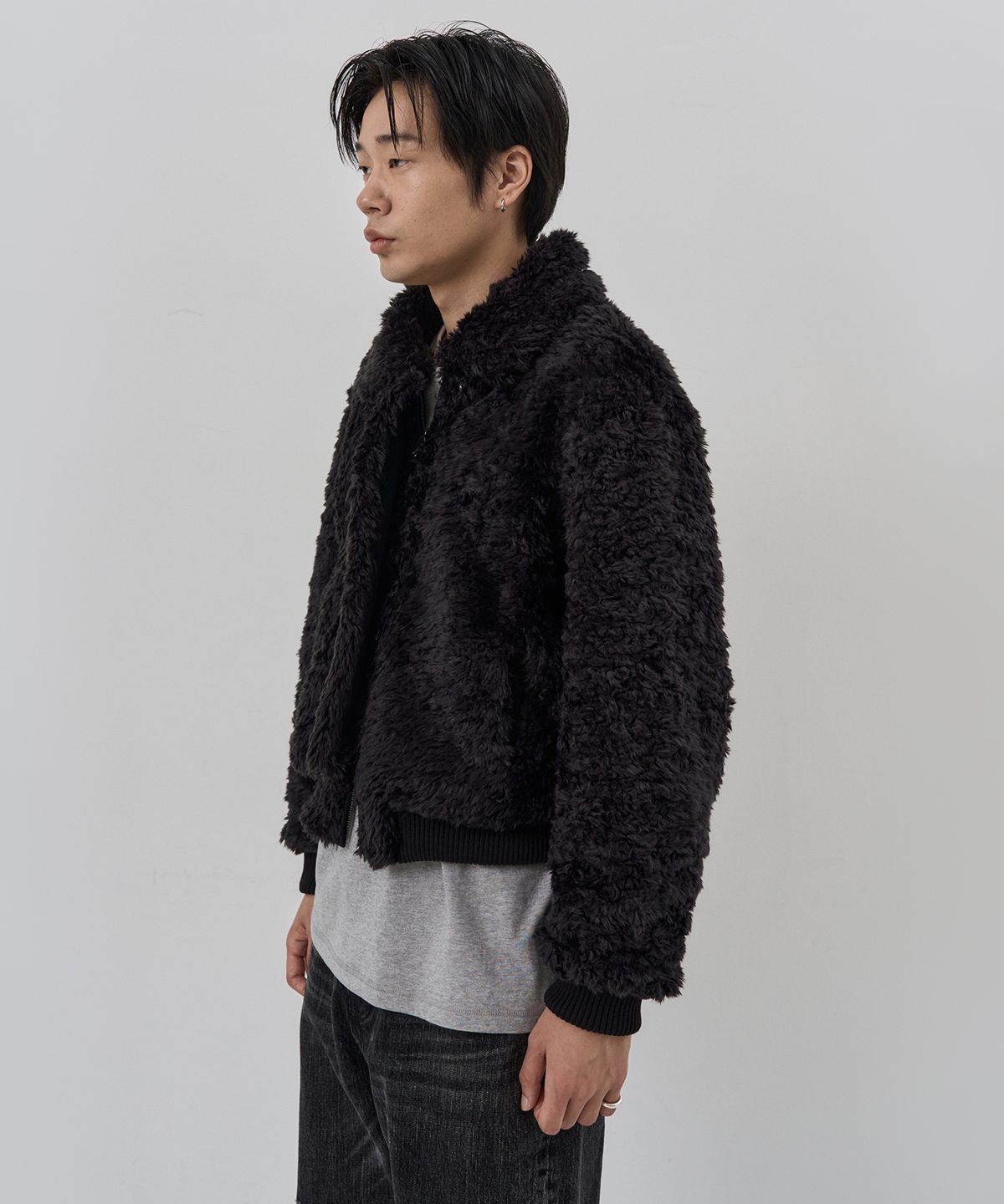 누아클레(NUAKLE) (m) 코지 리버시블 퍼 점퍼_블랙