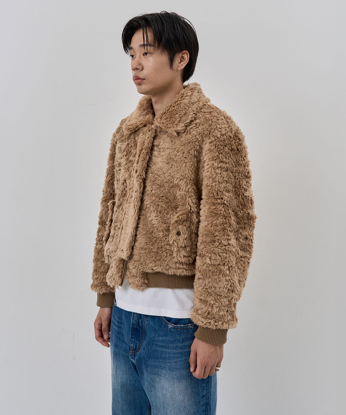 누아클레(NUAKLE) (m) 코지 리버시블 퍼 점퍼_카멜