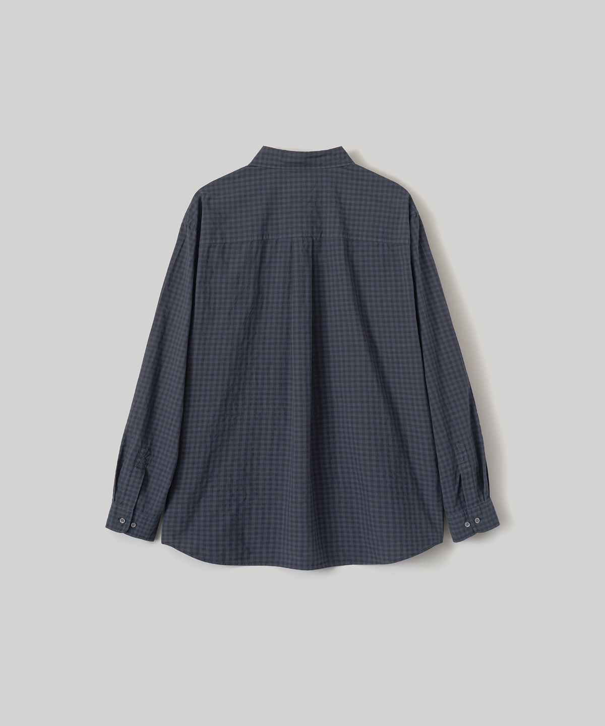 어나더 오피스(ANOTHER OFFICE) Bold Garment Gingham Check Shirt (Smoky indigo)