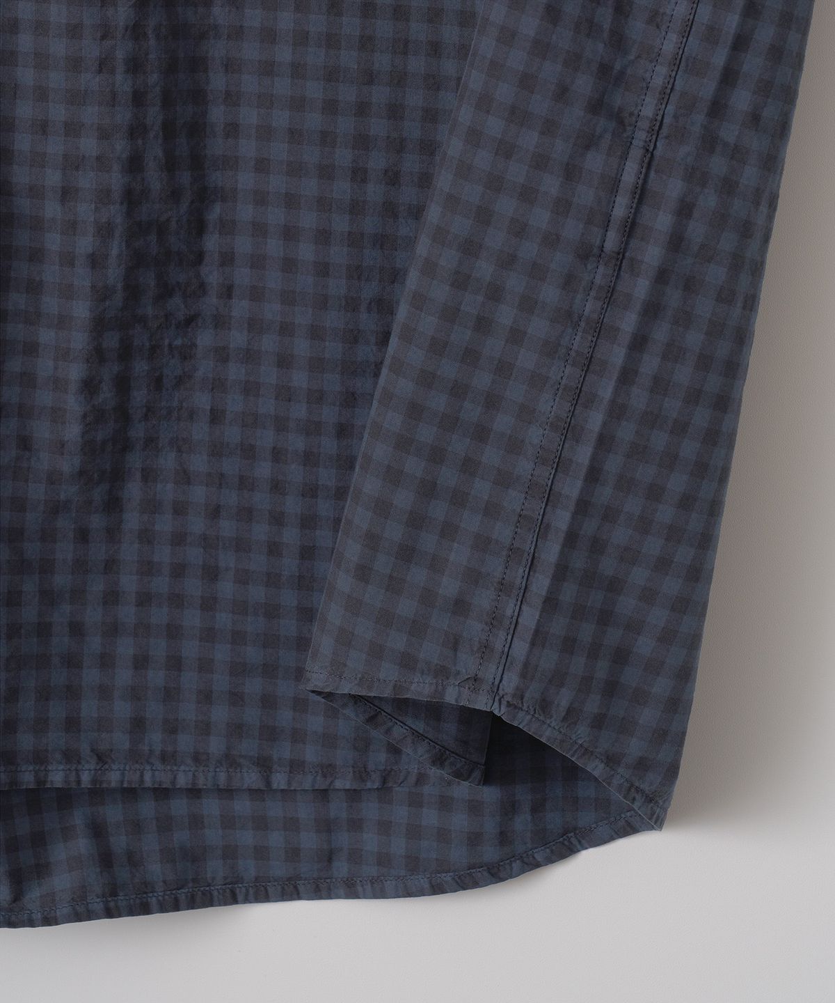 어나더 오피스(ANOTHER OFFICE) Bold Garment Gingham Check Shirt (Smoky indigo)