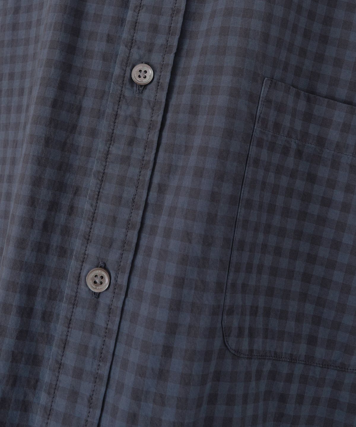 어나더 오피스(ANOTHER OFFICE) Bold Garment Gingham Check Shirt (Smoky indigo)