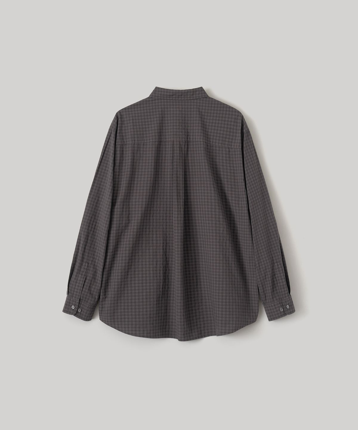 어나더 오피스(ANOTHER OFFICE) Bold Garment Gingham Check Shirt (Charcoal brown)