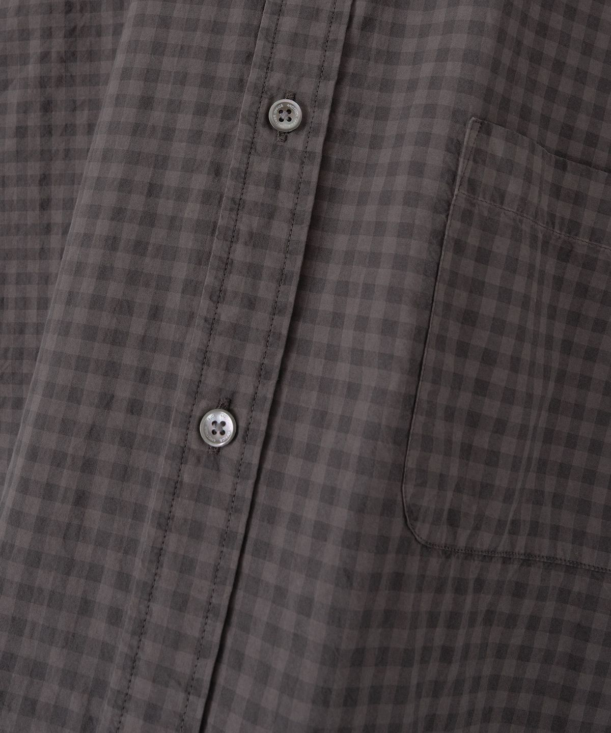 어나더 오피스(ANOTHER OFFICE) Bold Garment Gingham Check Shirt (Charcoal brown)