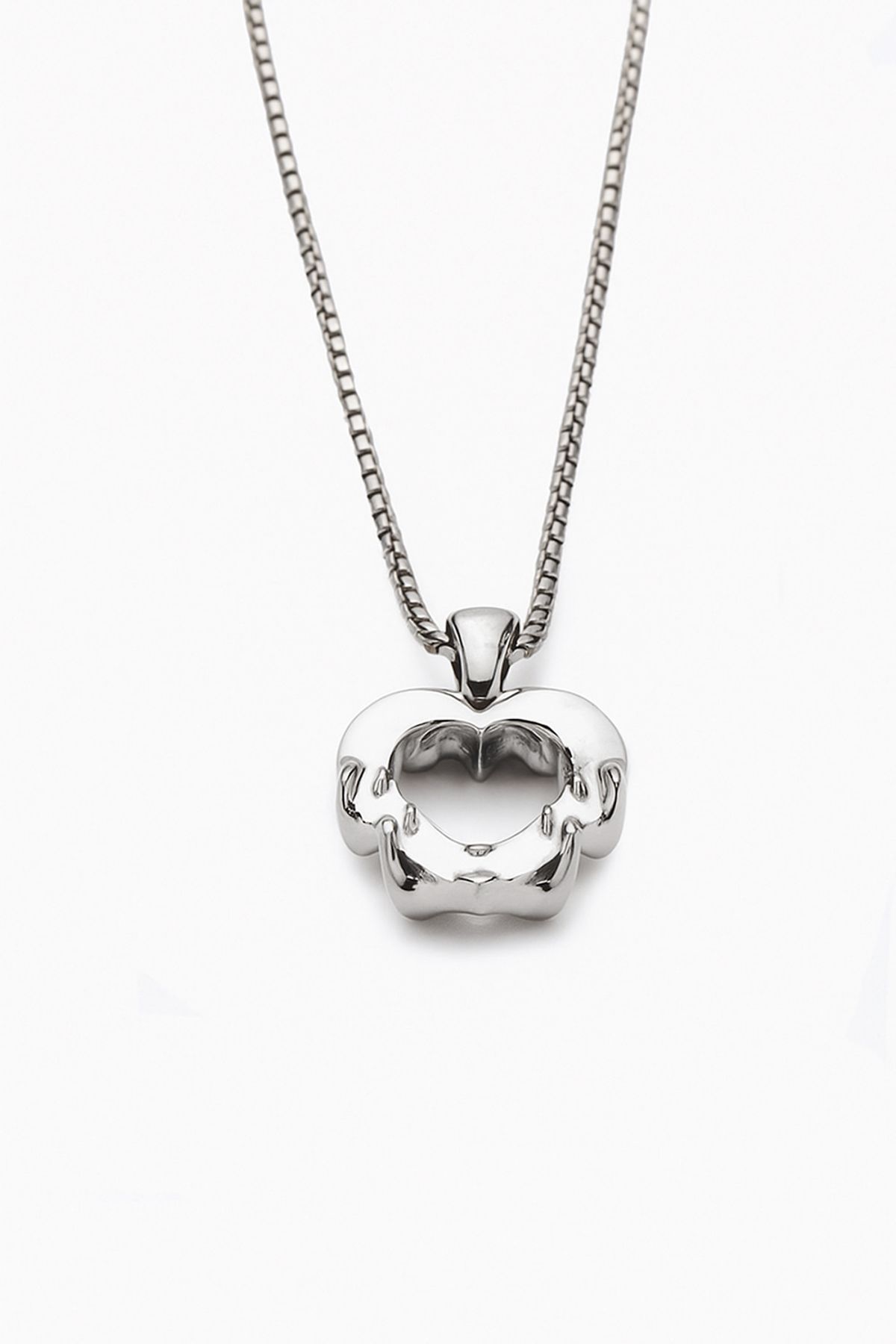 휴스타드(HUSTAD) TWIN HEART SILVER NECKALCE_925 실버 트윈 하트 네크리스
