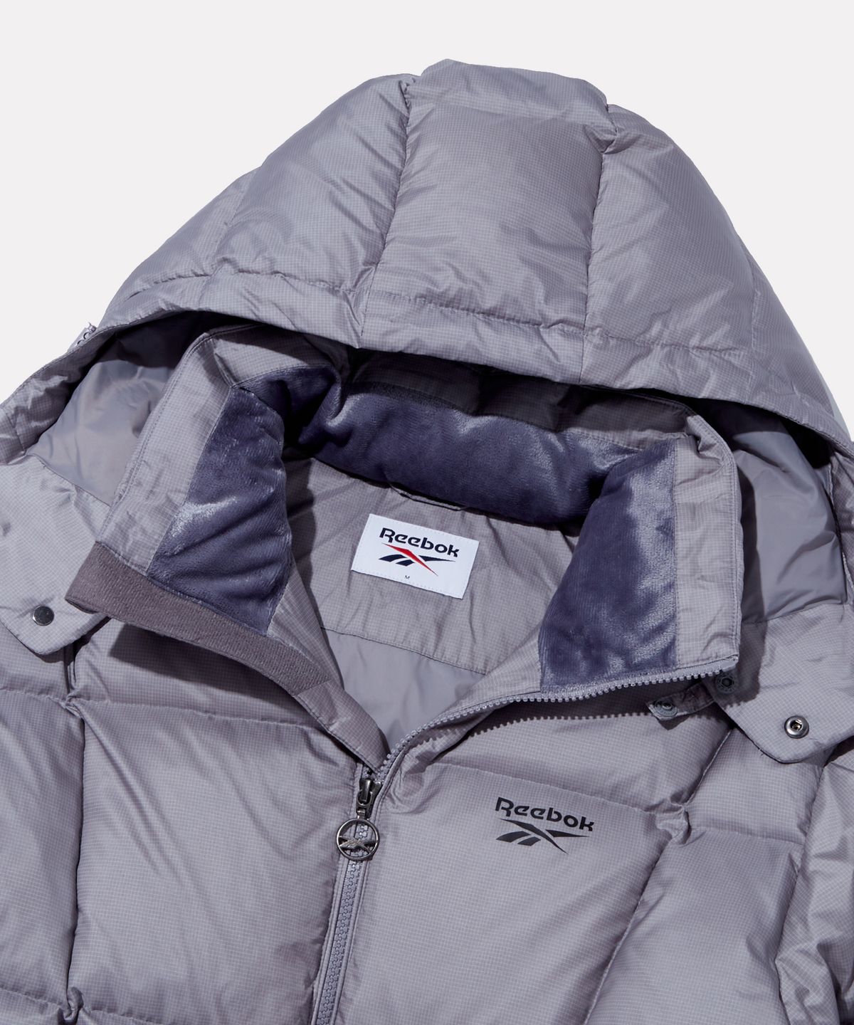 리복(REEBOK) 펌프 후드 2WAY 다운 자켓 - 그레이