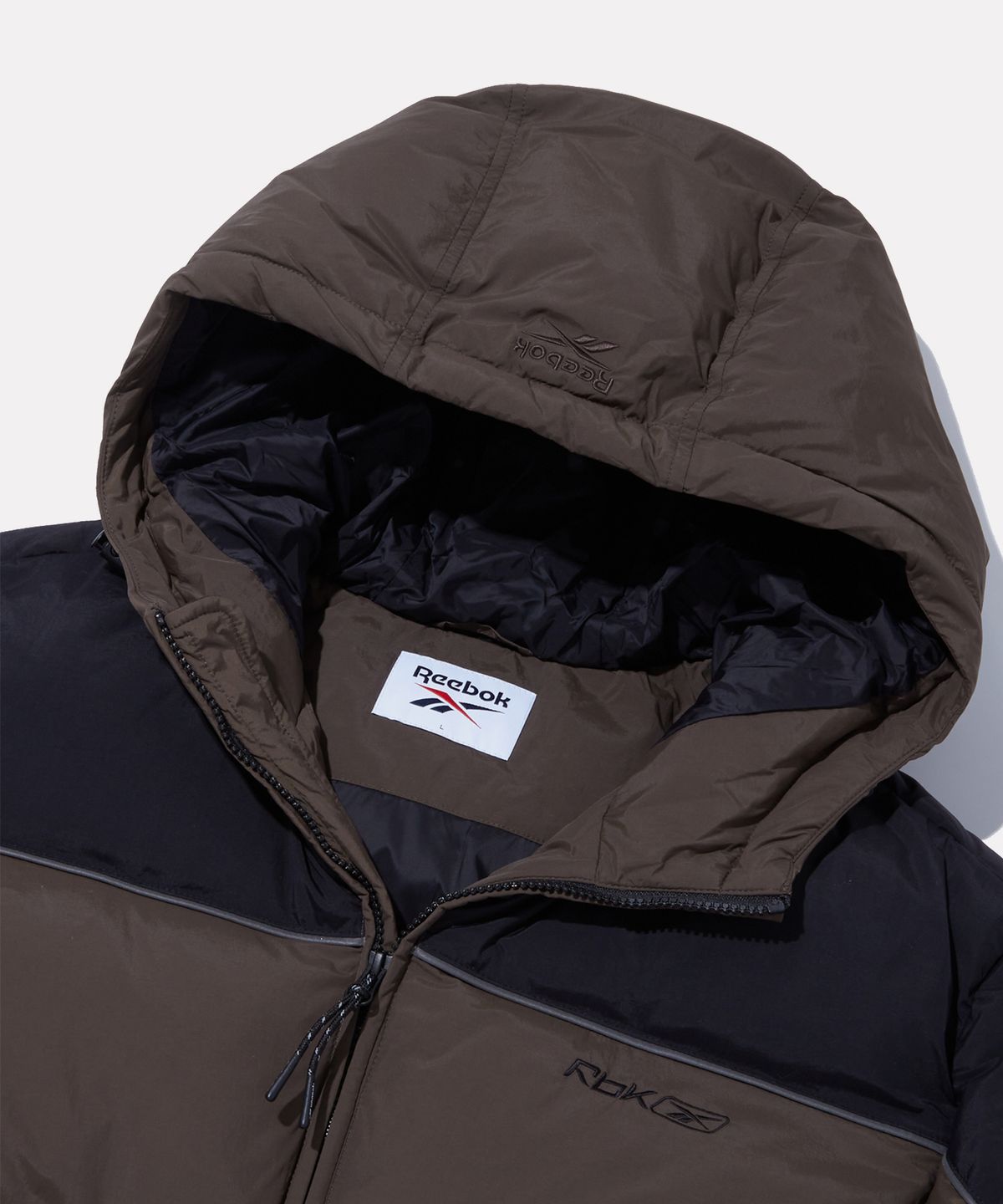 리복(REEBOK) 프리미어 후드 볼패딩 - 브라운