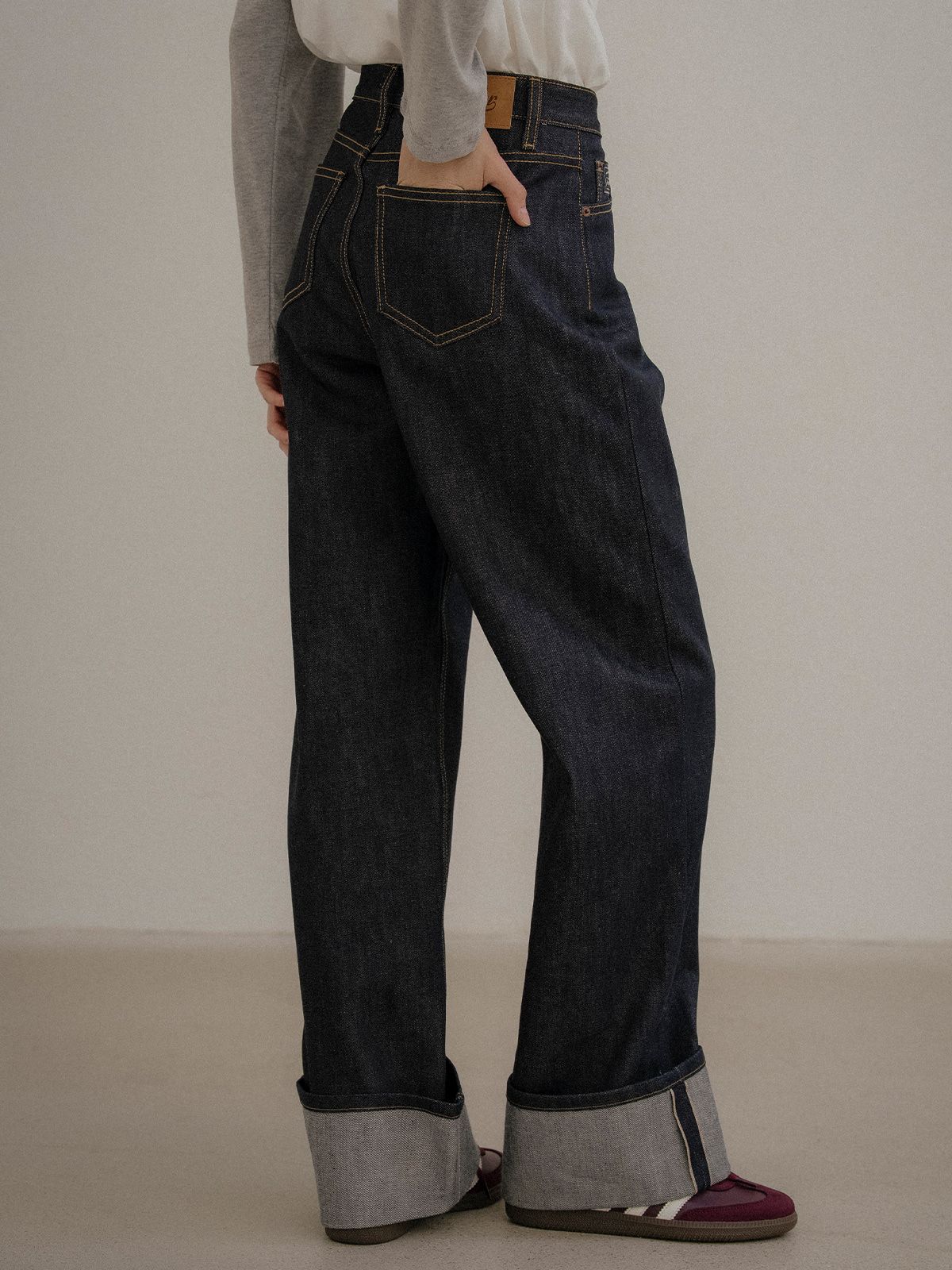 프리버07(FRIVER07) Selvedge roll-up denim pants [FRFA03DP01]_Indigo