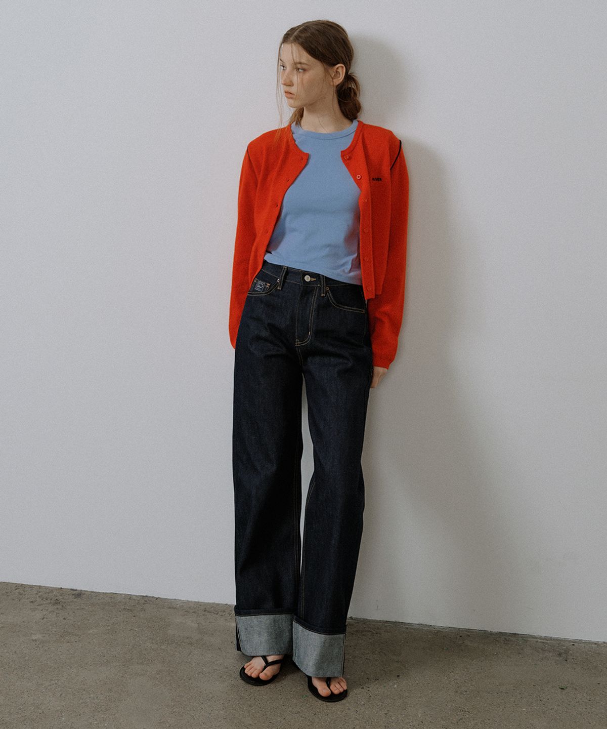 프리버07(FRIVER07) Selvedge roll-up denim pants [FRFA03DP01]_Indigo