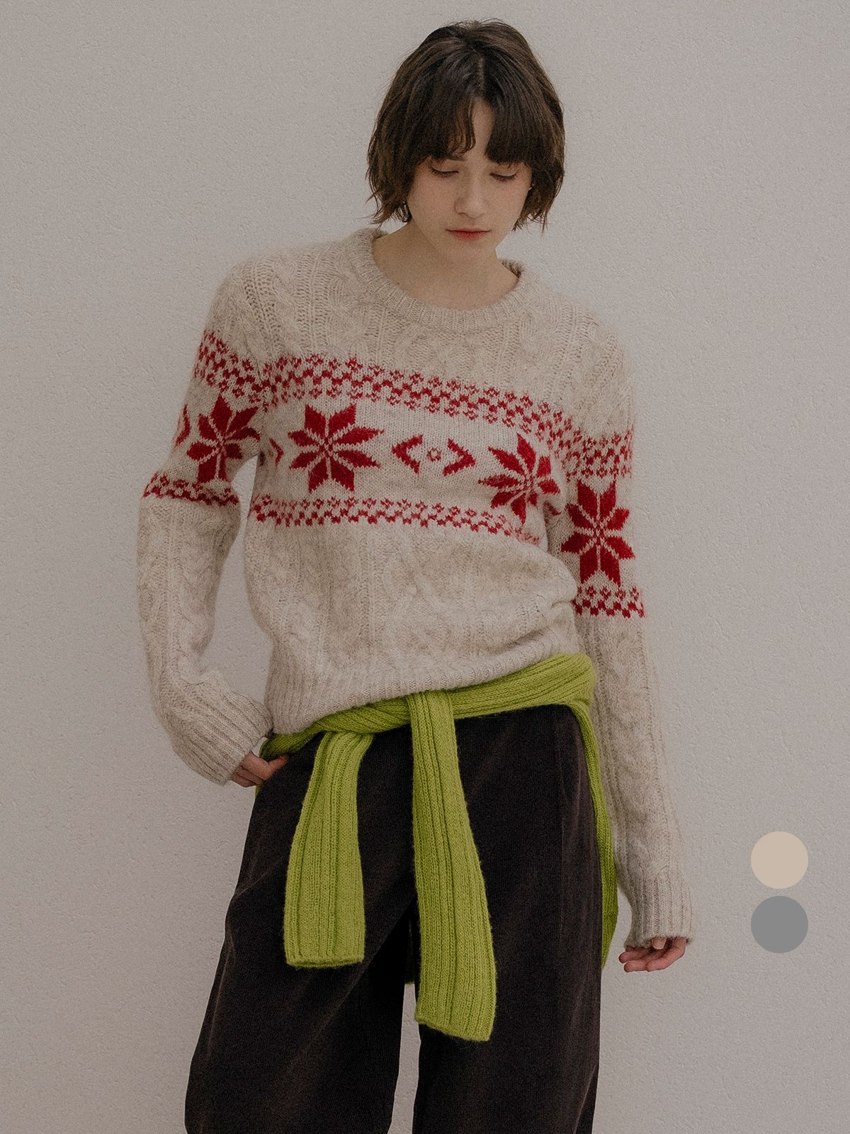 프리버07(FRIVER07) Alpaca blended nordic snow knit [FRFA03NT01]_2color