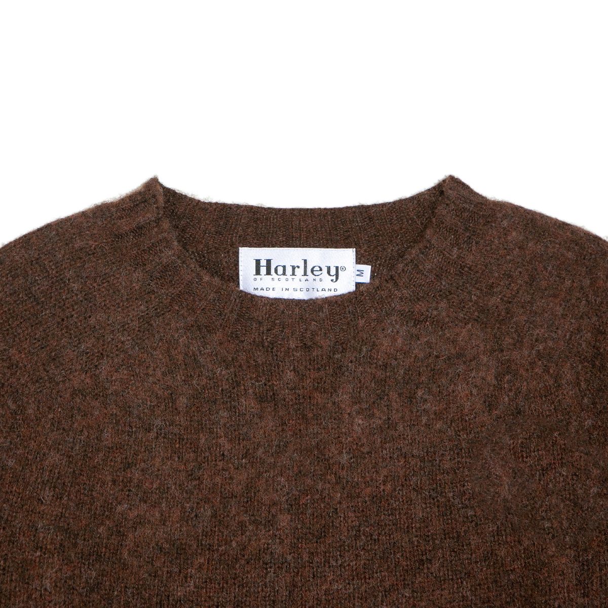 할리 오브 스코틀랜드(HARLEY OF SCOTLAND) Shaggy Dog Crew Neck Sweater - Coffee