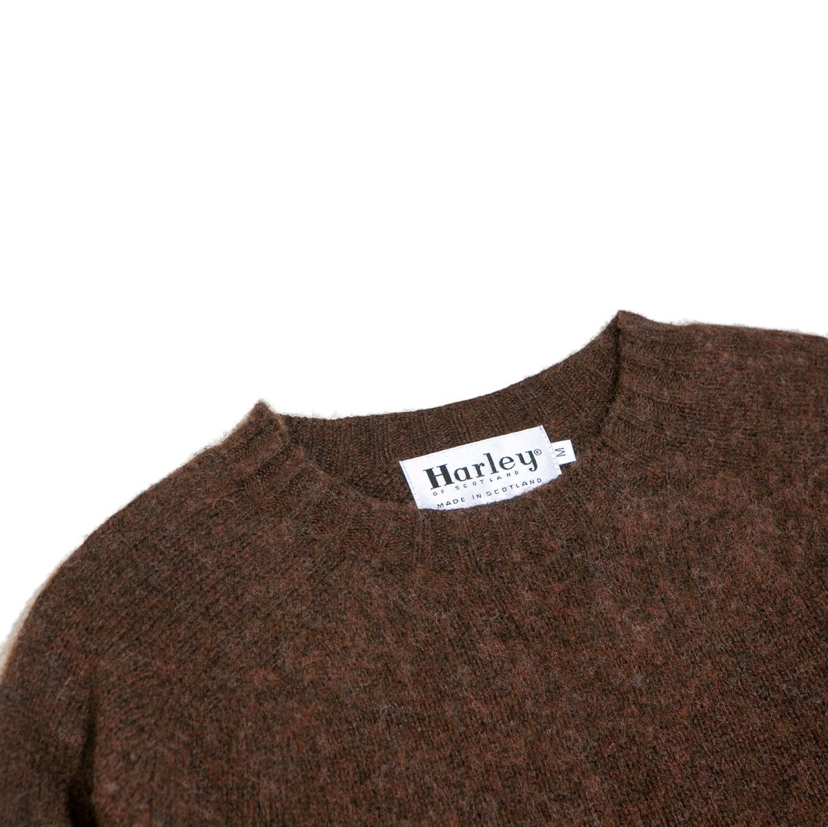 할리 오브 스코틀랜드(HARLEY OF SCOTLAND) Shaggy Dog Crew Neck Sweater - Coffee