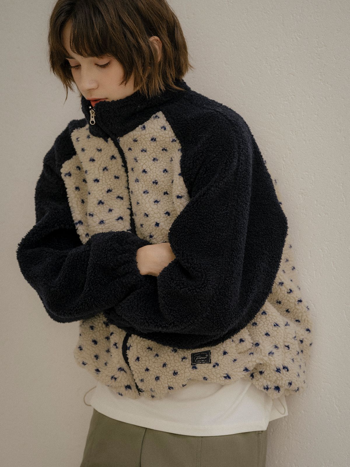 프리버07(FRIVER07) Heart dot fleece jumper [FRFA03JP01]_Beige