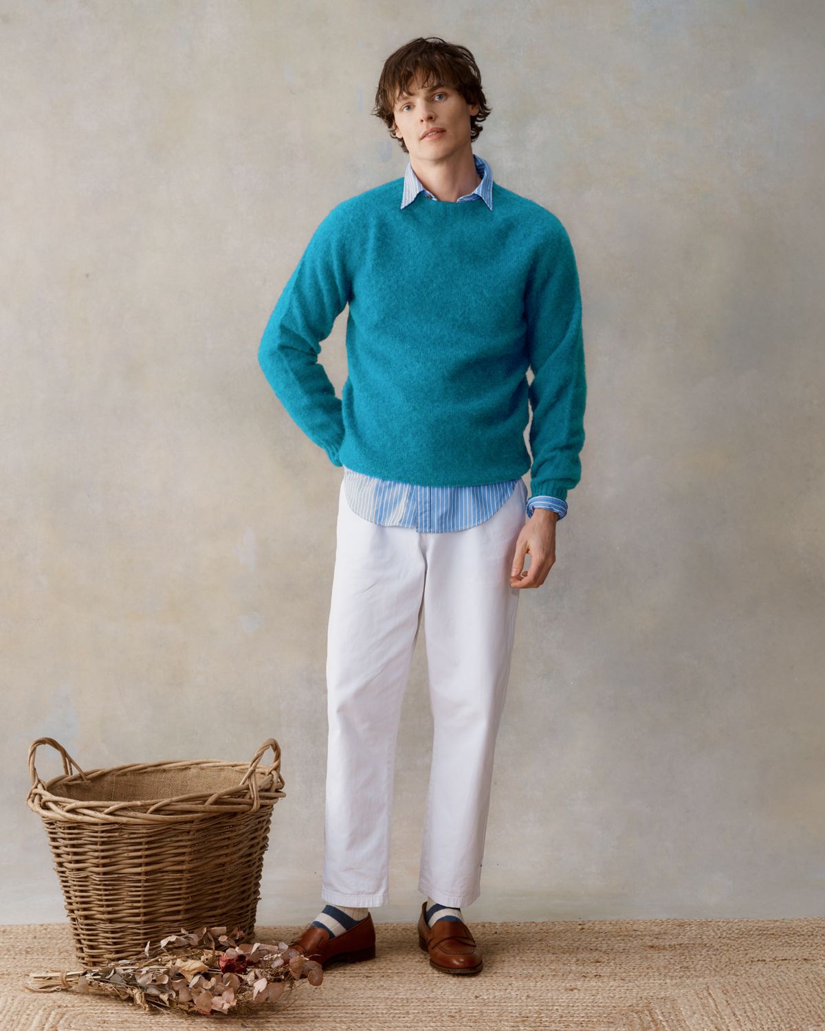 할리 오브 스코틀랜드(HARLEY OF SCOTLAND) Shaggy Dog Crew Neck Sweater - Pennan Bay