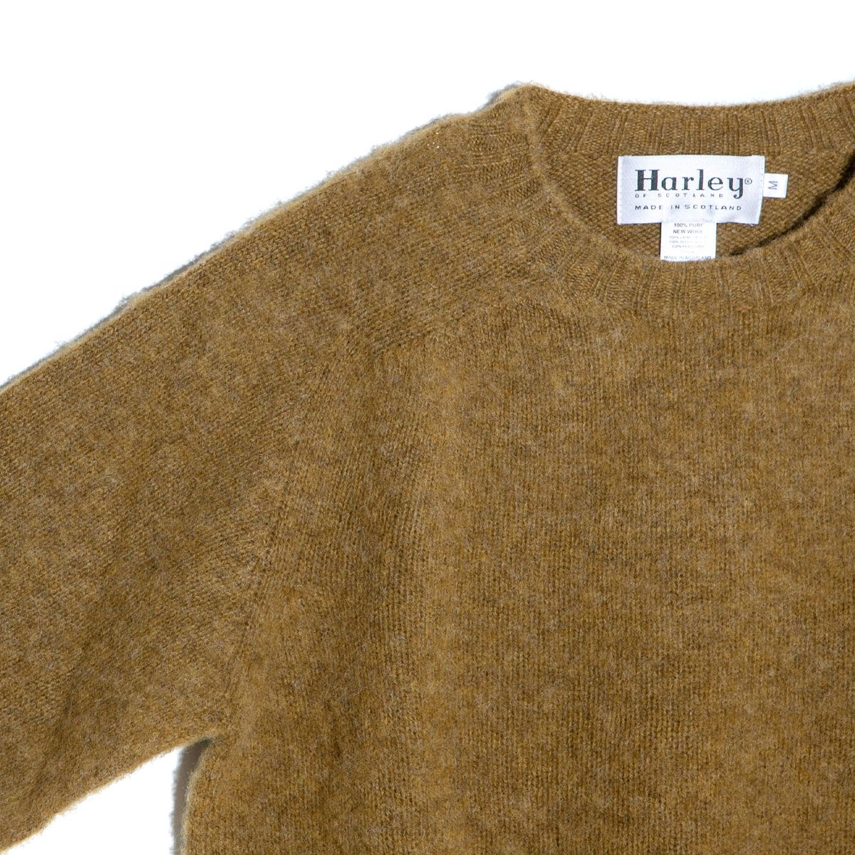 할리 오브 스코틀랜드(HARLEY OF SCOTLAND) Shaggy Dog Crew Neck Sweater - Asparagus