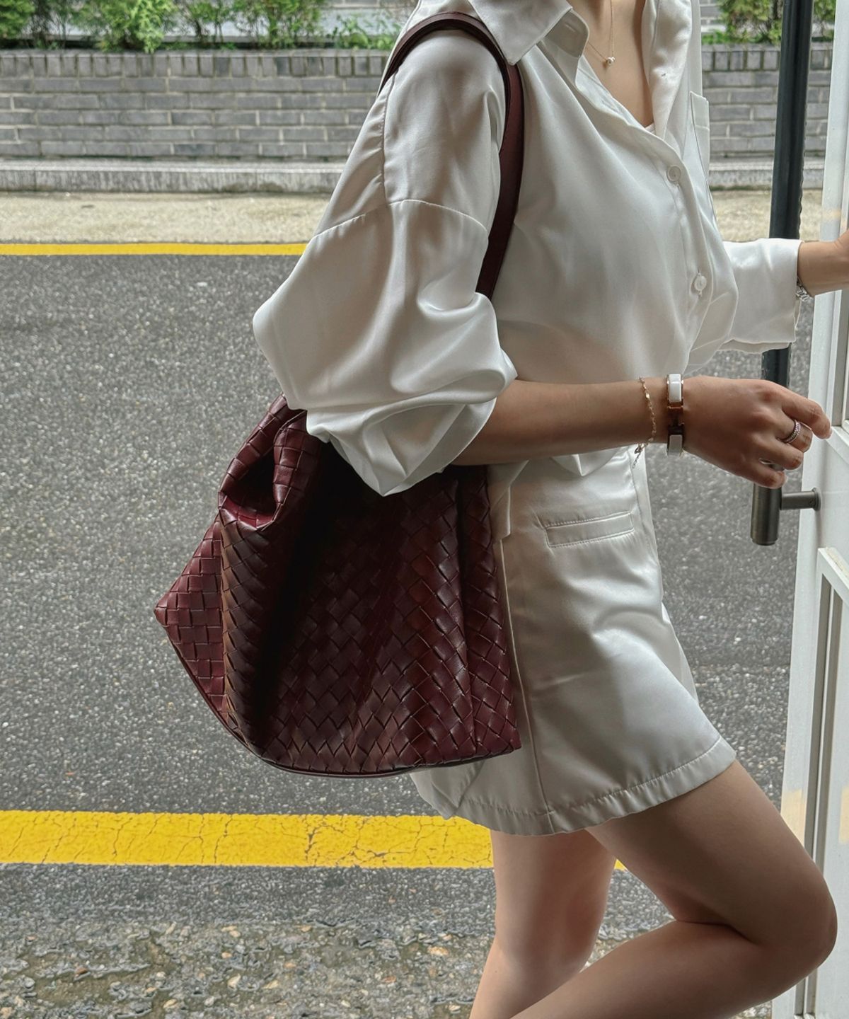 아노에틱(ANOETIC) ANC WEAVING MESH BAG_BURGUNDY