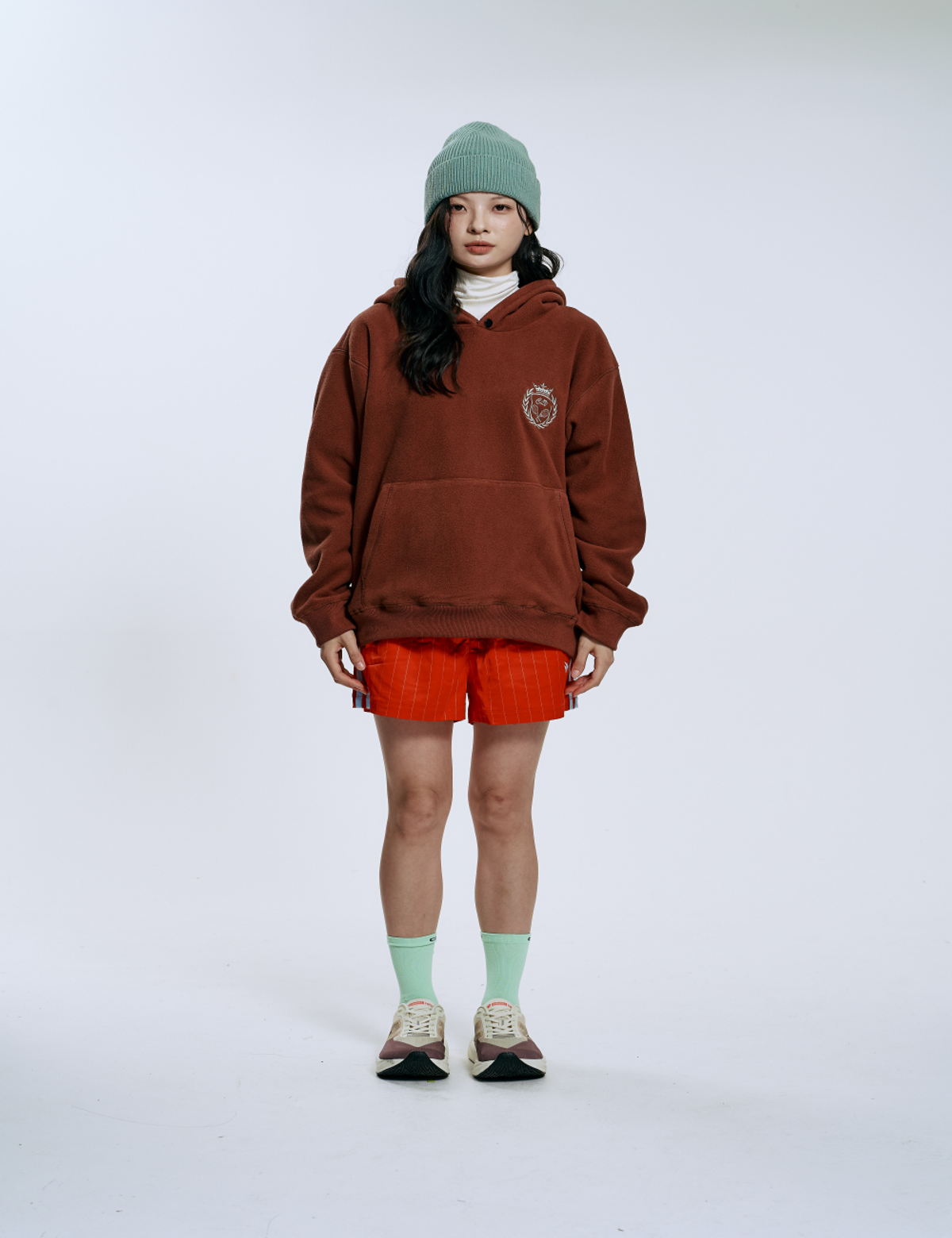 클레버필드(CLEVER FIELD) 플리스 아웃도어 후디_브라운