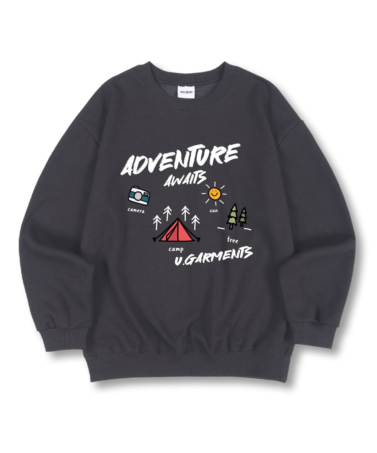유니온가먼츠(UNION GARMENTS) 어웨잇캠핑 특양면 오버핏 맨투맨 티셔츠 4 COLOR