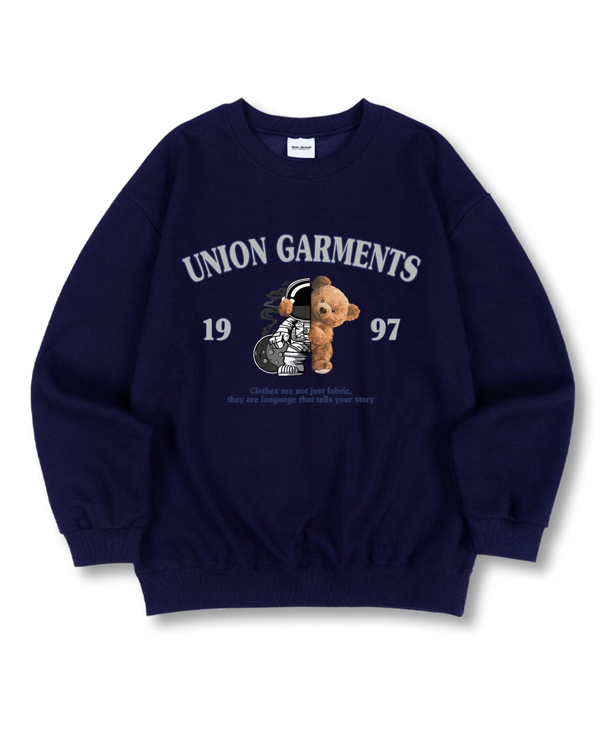유니온가먼츠(UNION GARMENTS) 스페이스 수트베어 특양면 오버핏 맨투맨 티셔츠 4 COLOR