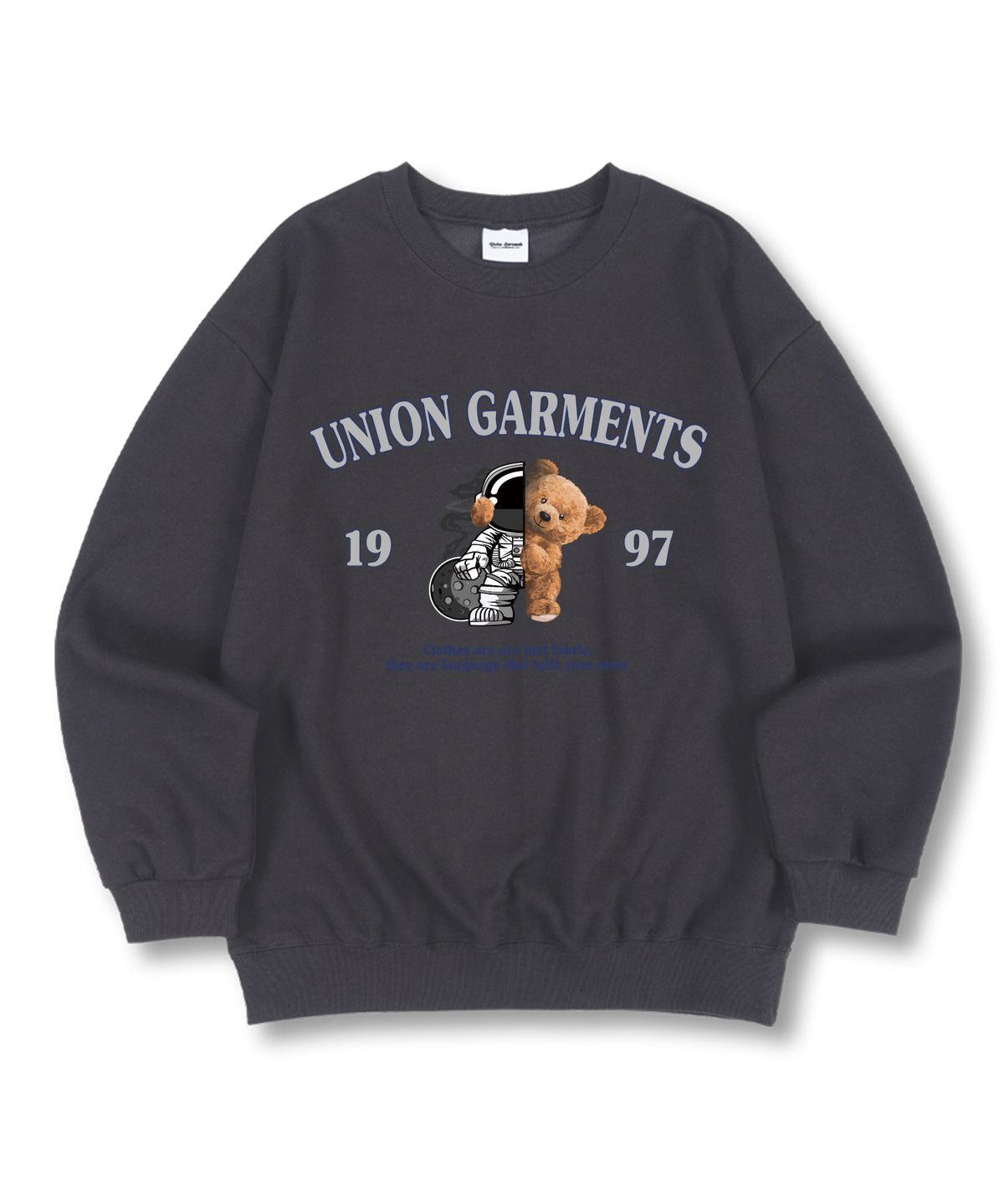 유니온가먼츠(UNION GARMENTS) 스페이스 수트베어 특양면 오버핏 맨투맨 티셔츠 4 COLOR