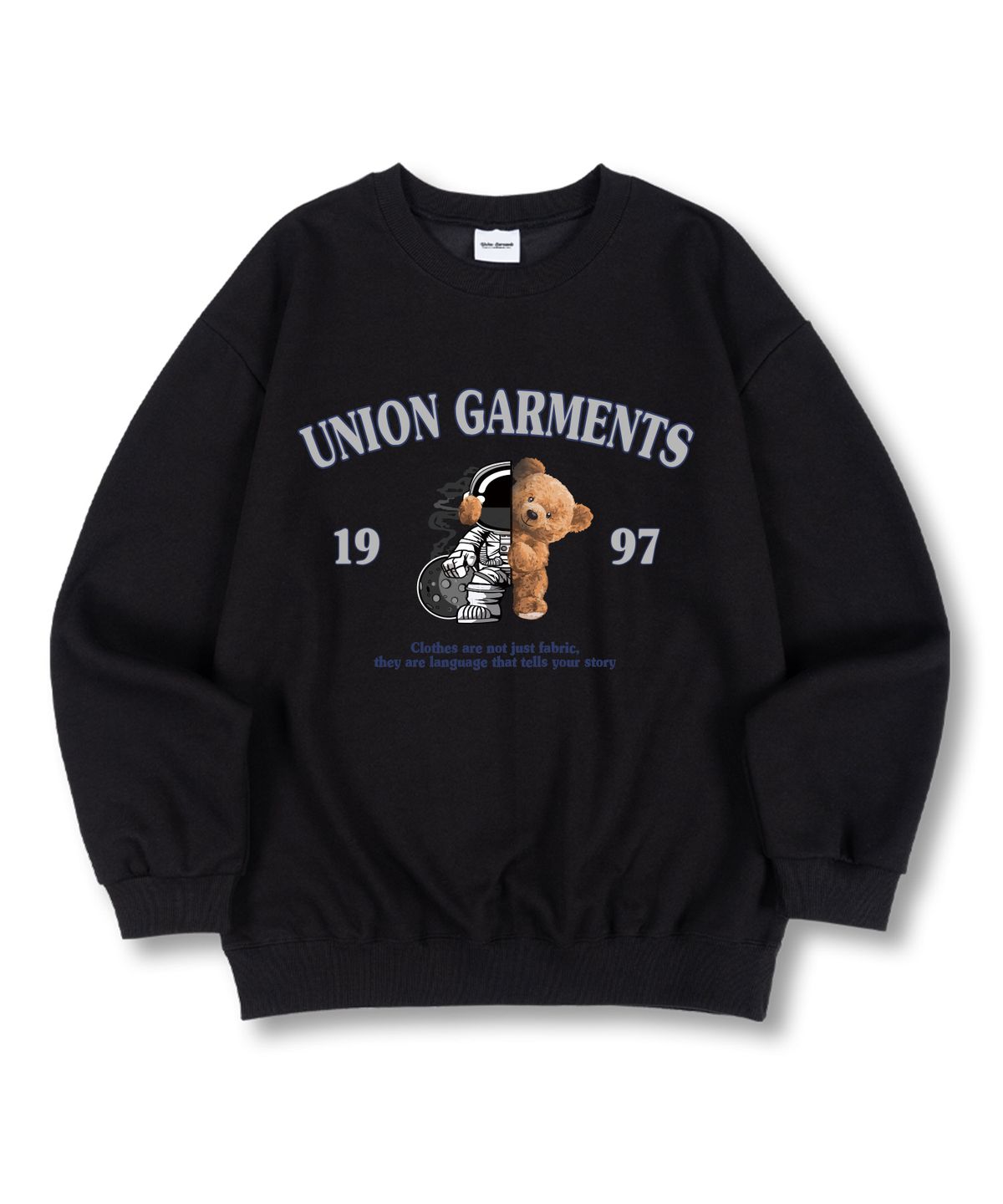 유니온가먼츠(UNION GARMENTS) 스페이스 수트베어 특양면 오버핏 맨투맨 티셔츠 4 COLOR