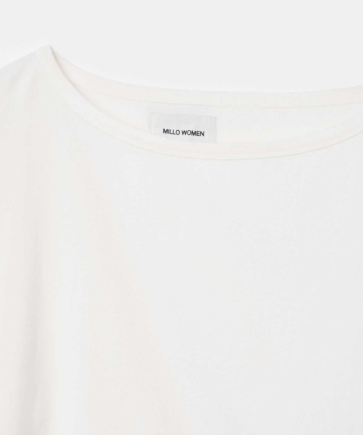밀로 우먼(MILLO WOMEN) 원 숄더 디스트레스드 티셔츠 [화이트]