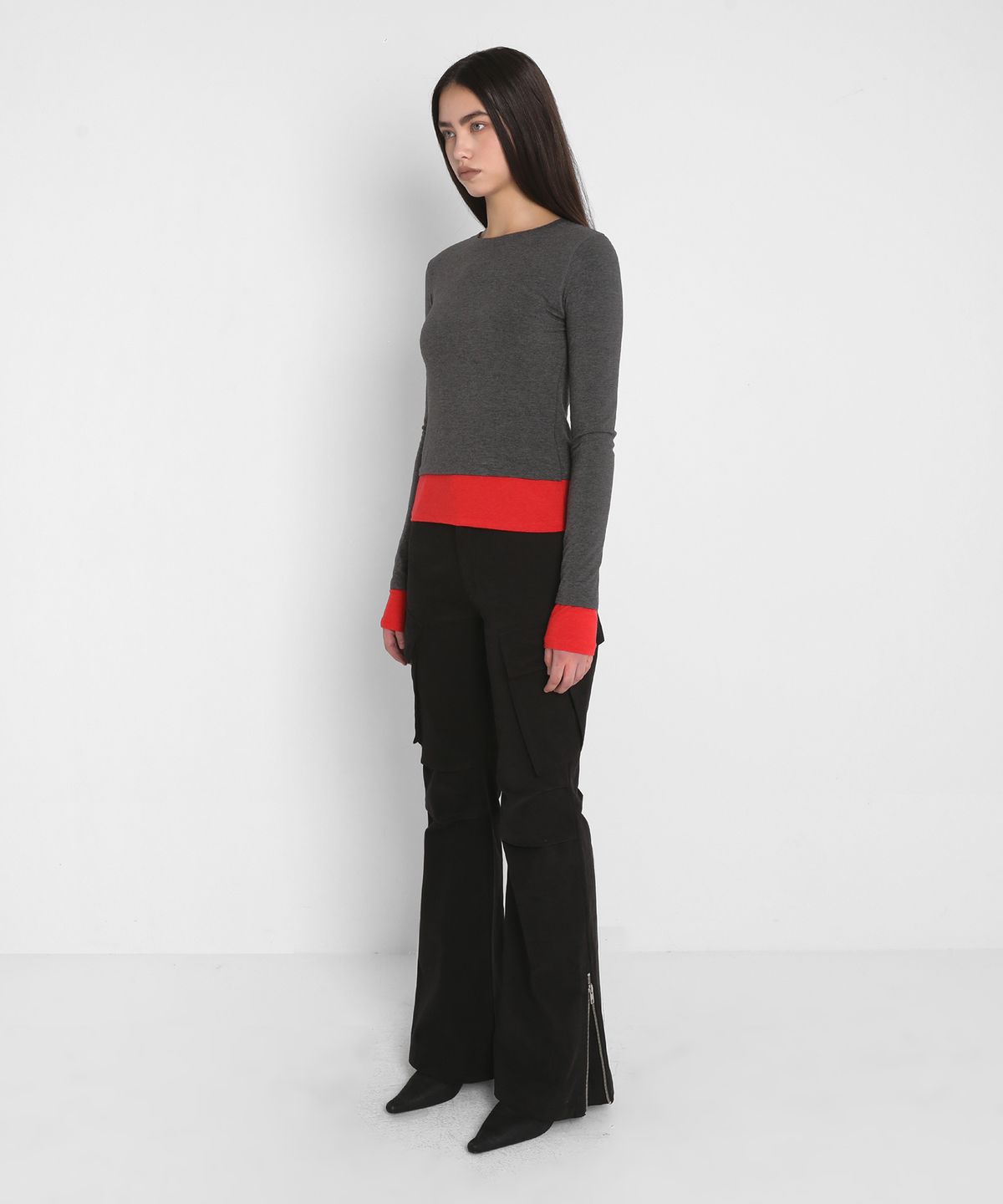 샌드릭(SANDRIC) BOOTCUT CARGO PANTS_BLACK
