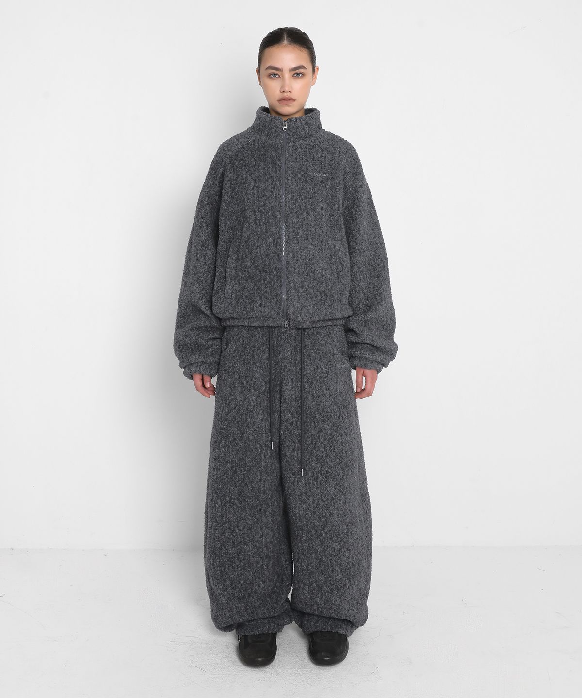 샌드릭(SANDRIC) FLEECE BRUSHED ZIP UP_CHARCOAL