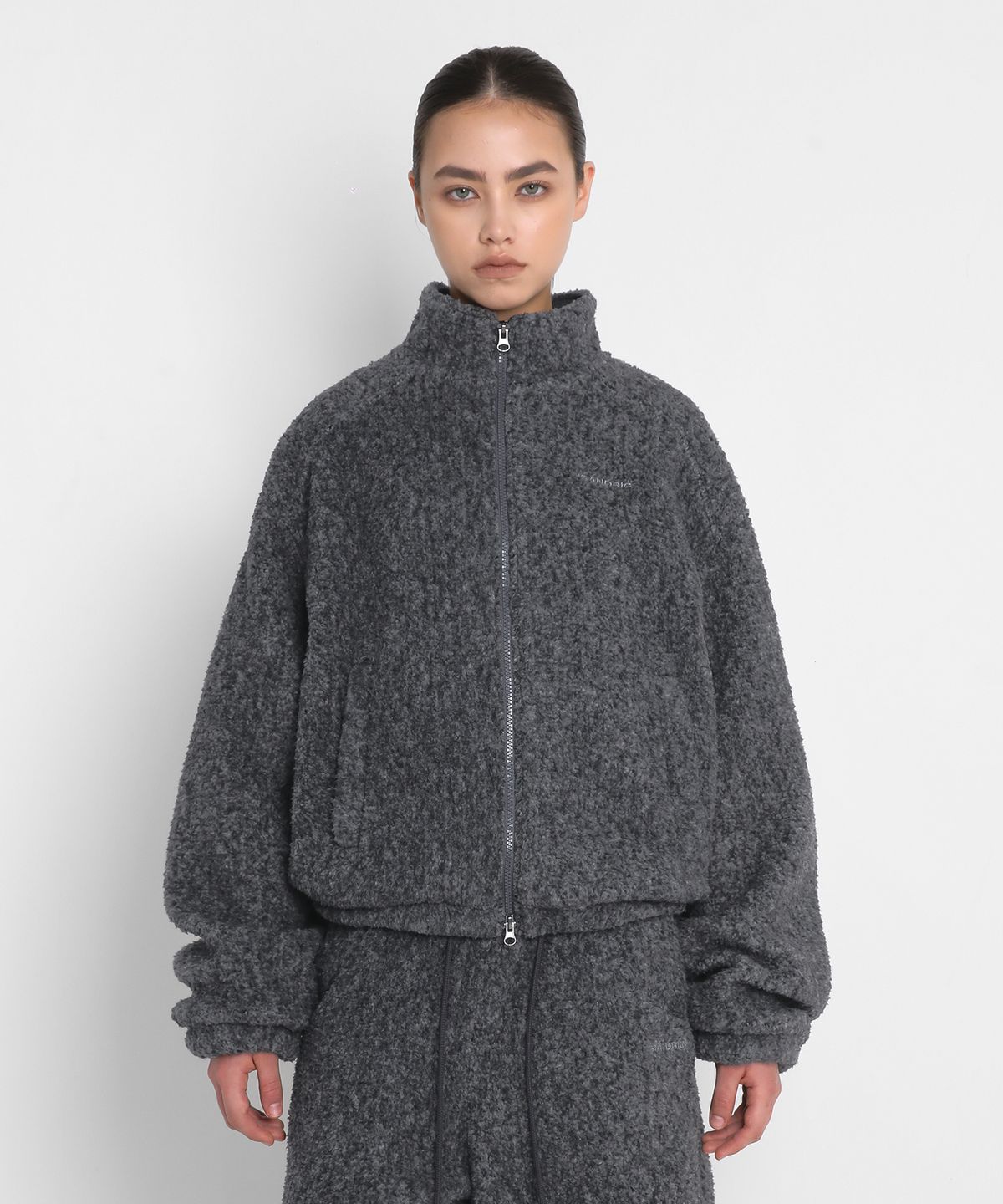샌드릭(SANDRIC) FLEECE BRUSHED ZIP UP_CHARCOAL
