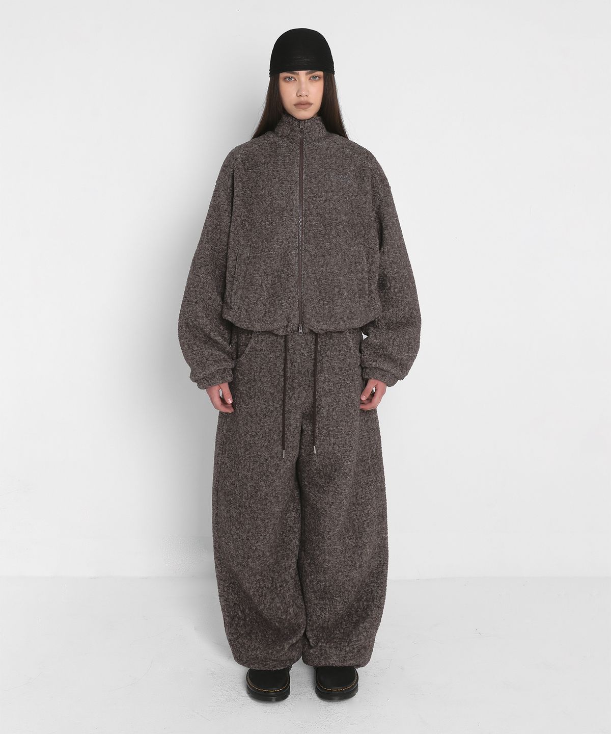 샌드릭(SANDRIC) FLEECE BRUSHED ZIP UP_RED BROWN