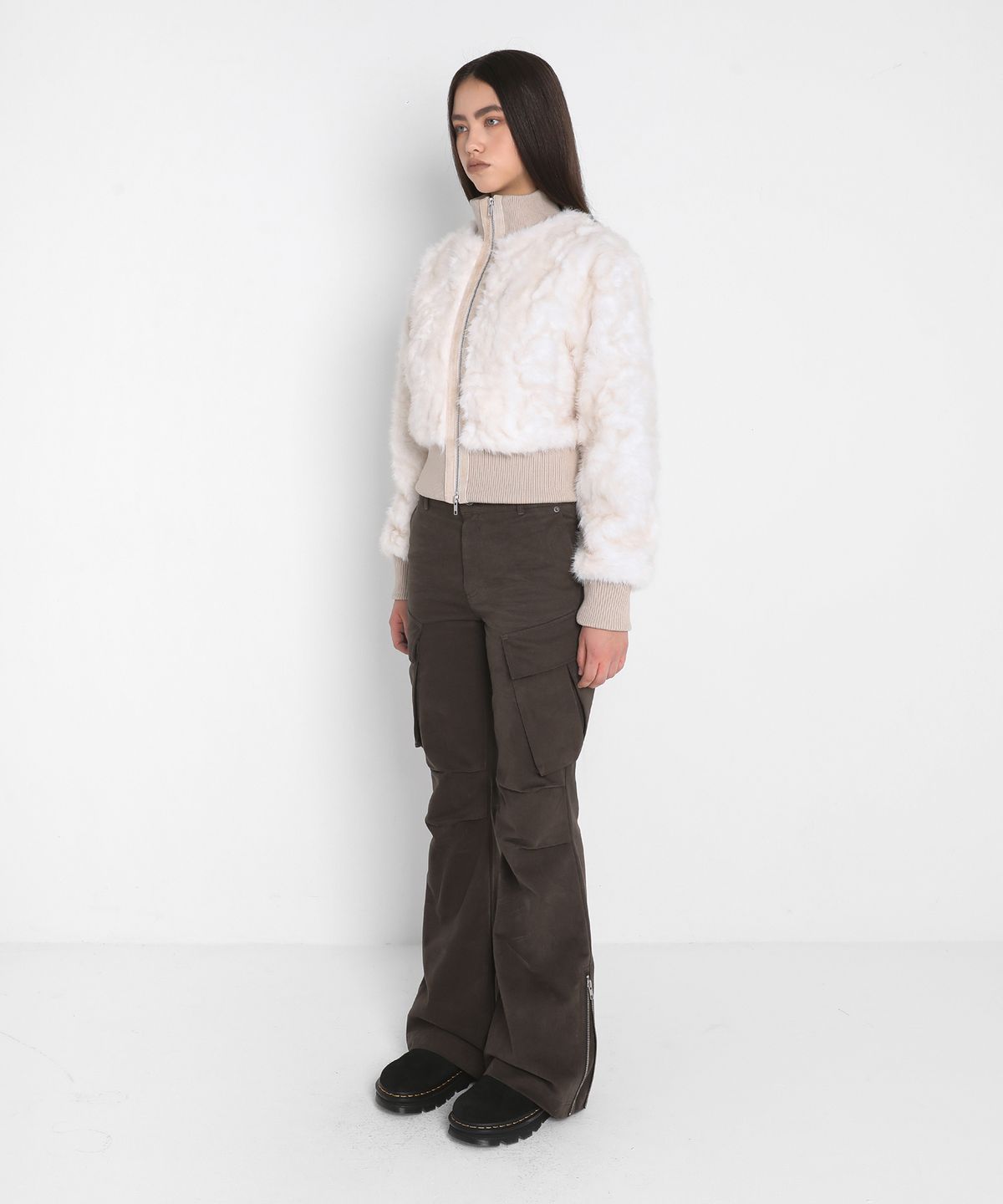 샌드릭(SANDRIC) FUR ZIP UP JACKET_IVORY