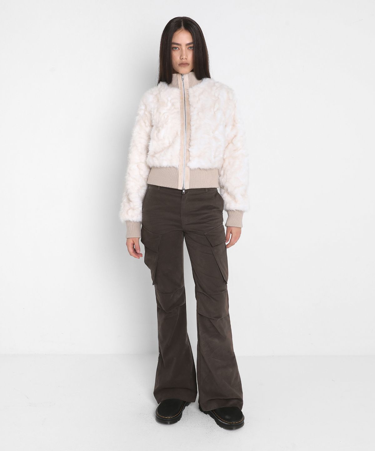 샌드릭(SANDRIC) FUR ZIP UP JACKET_IVORY