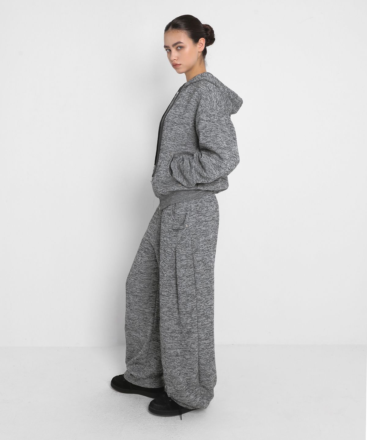 샌드릭(SANDRIC) BRUSHED BOKASHI HOODED ZIP UP_MELANGE GREY