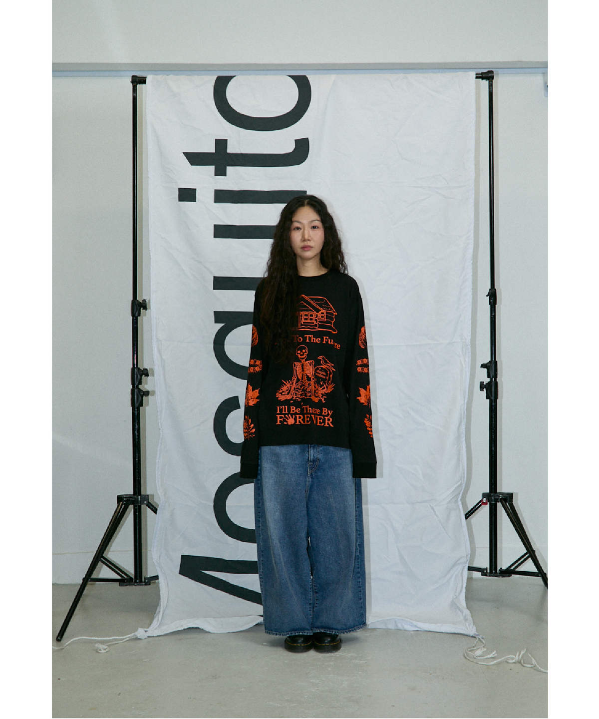 모스키토 머더러스(MOSQUITO MURDERERS) Look To The Future Ill Be There By FOREVER LONG-SLEEVED - Black
