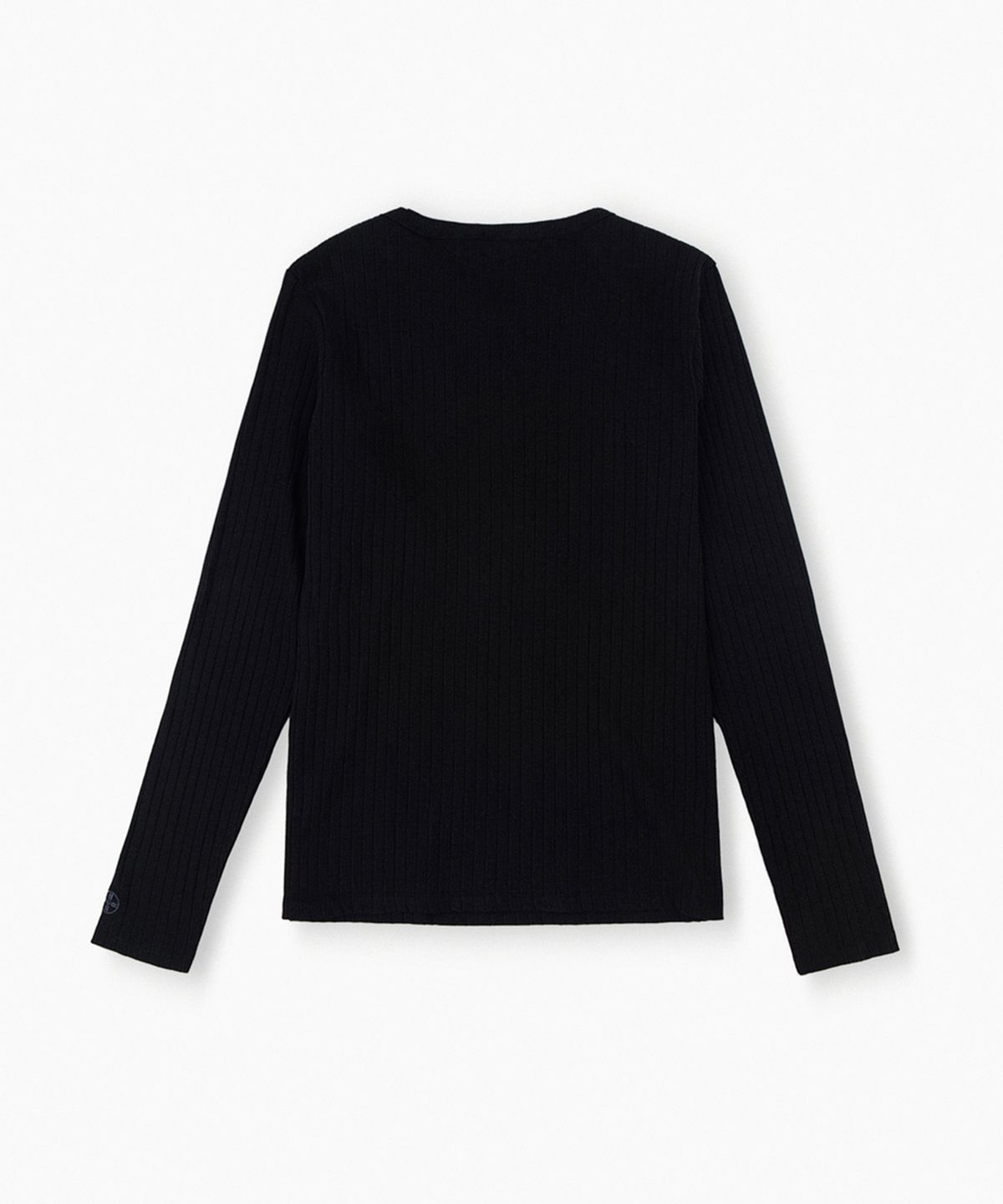 레뷰라(REVURA) REVE COTTON MODAL RIBBED HENLEY SHIRTS - BLACK