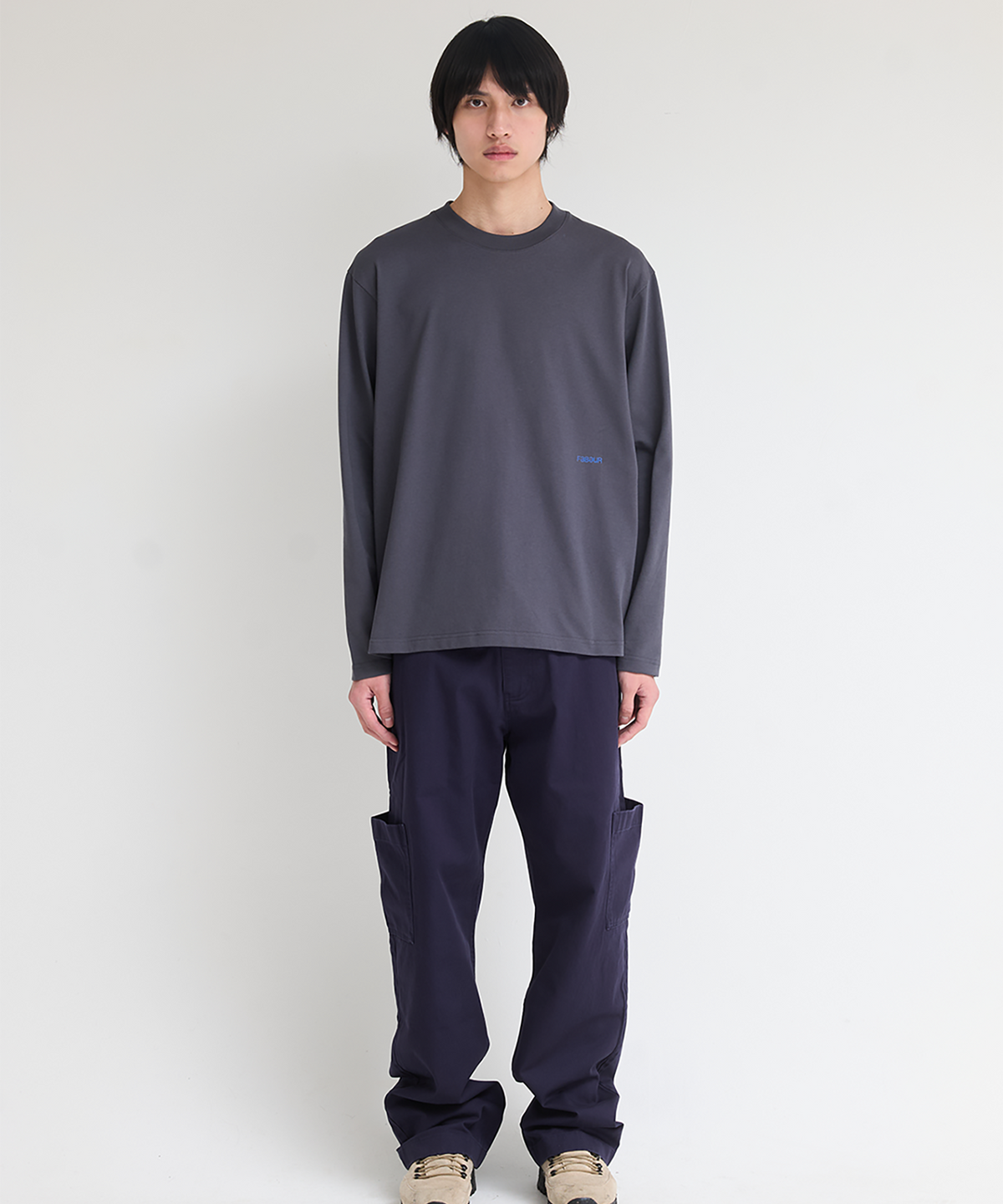 파버(FABEUR) FABEUR LOGO PRINT T-SHIRT (BLUEGREY)