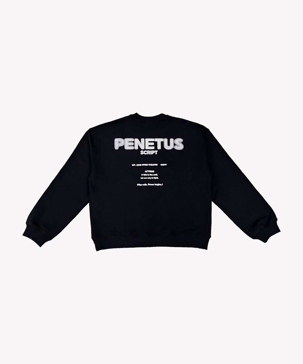 페너터스(PENETUS) 노이즈 레터링 코튼 블랙 맨투맨