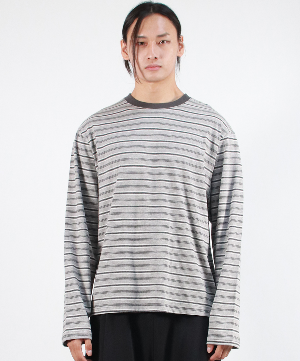 드마크(DEMARC) M MULTI STRIPE LONG SLEEVE TEE - Gray