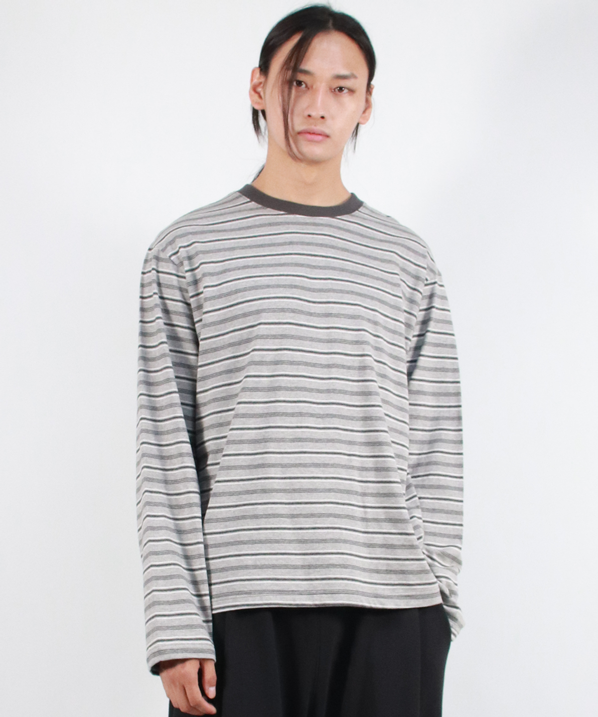 드마크(DEMARC) M MULTI STRIPE LONG SLEEVE TEE - Gray