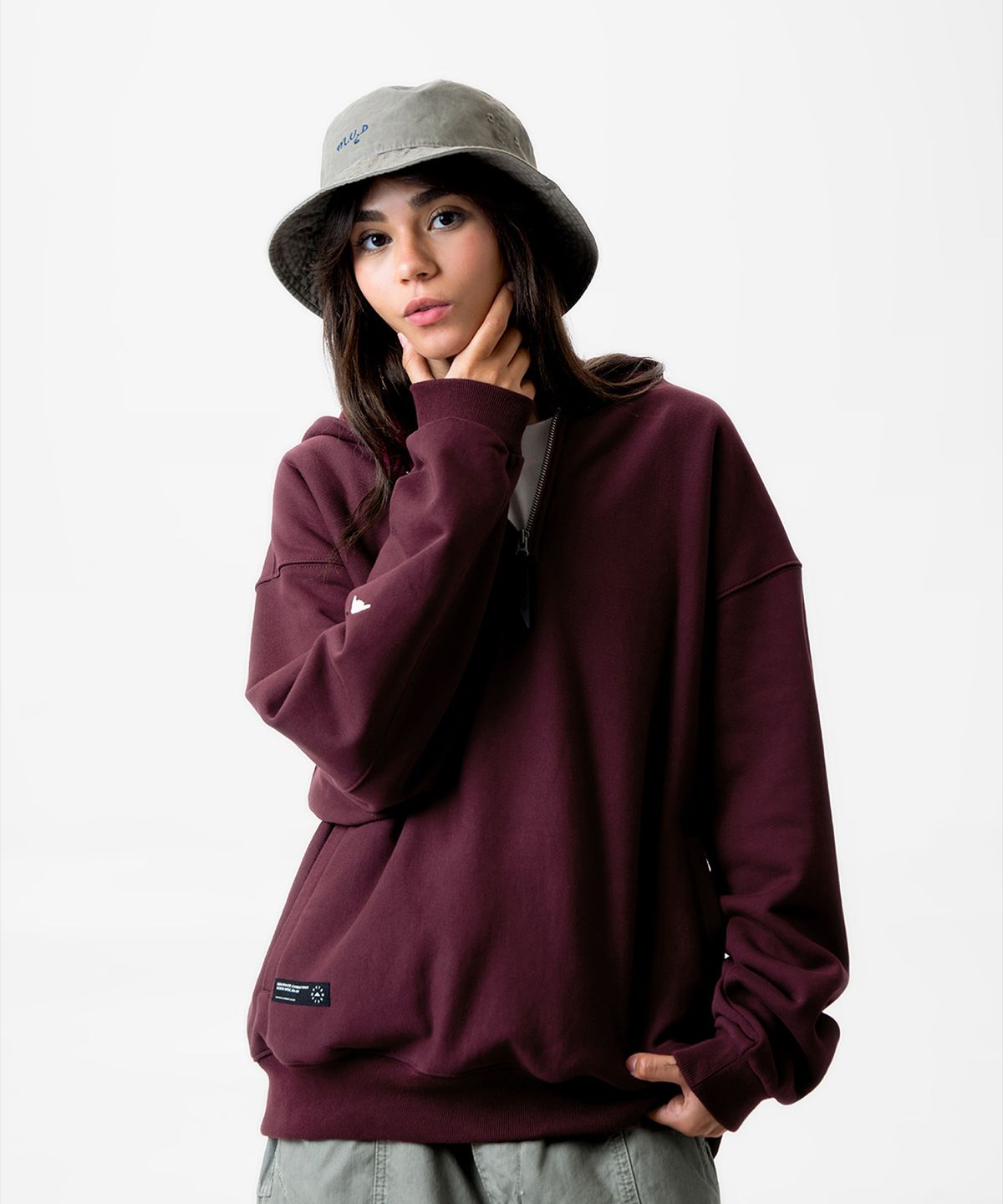 미드업데이트(MIDUPDATE) Classic Half Zip Hoodie_2color