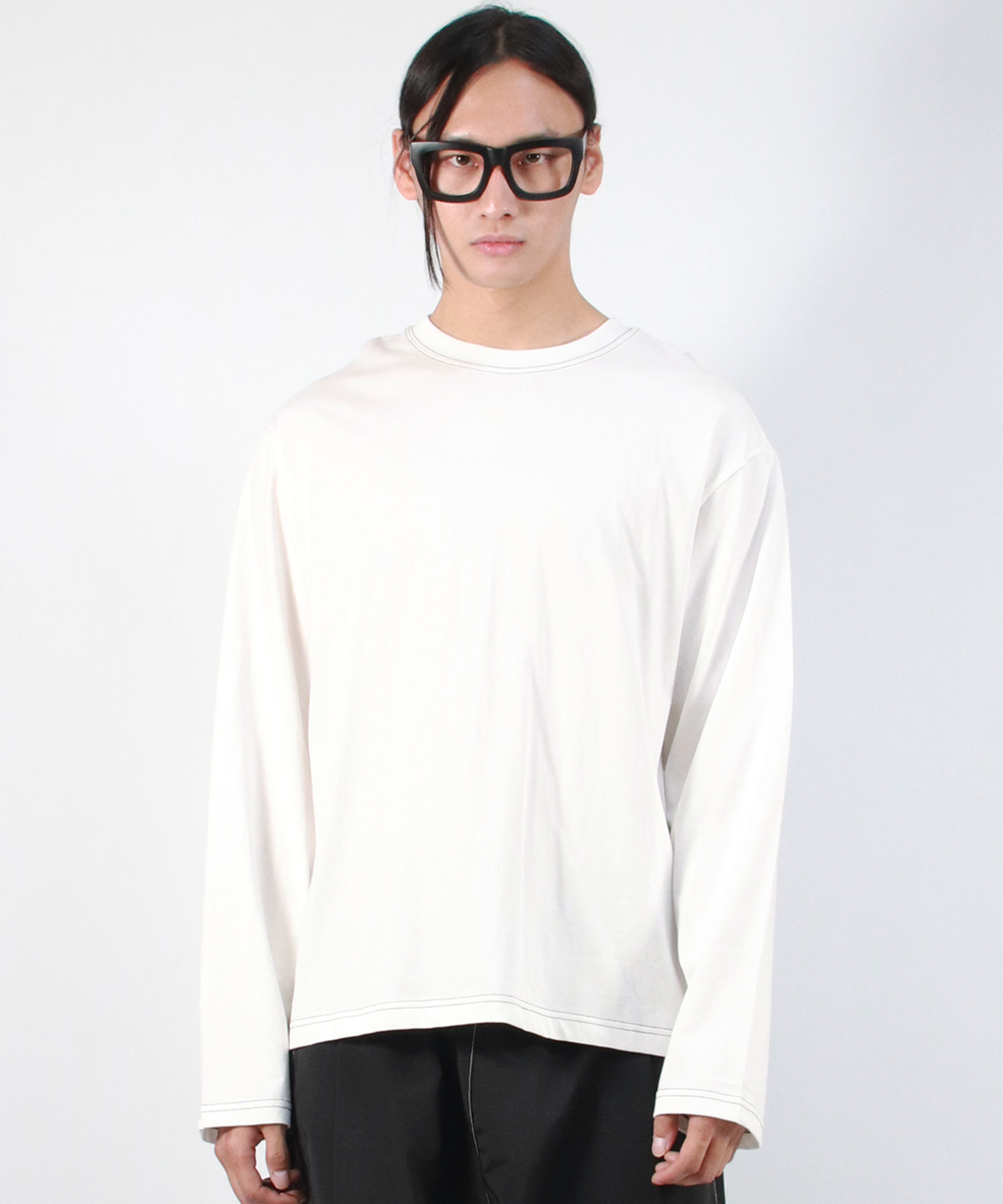 드마크(DEMARC) M OUTSTITCH LOOSE FIT LONG SLEEVE TEE - White